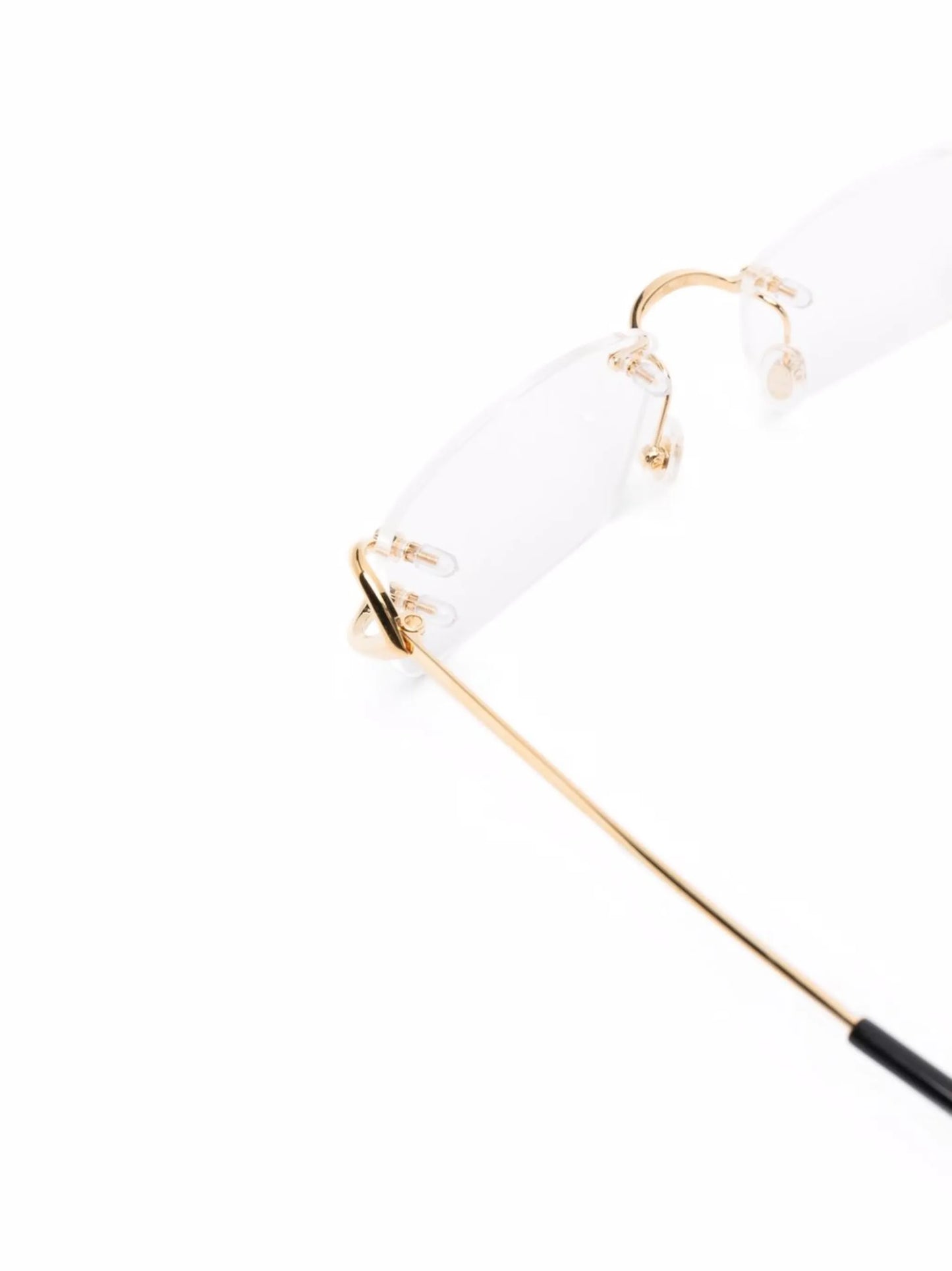 rimless square-frame glasses