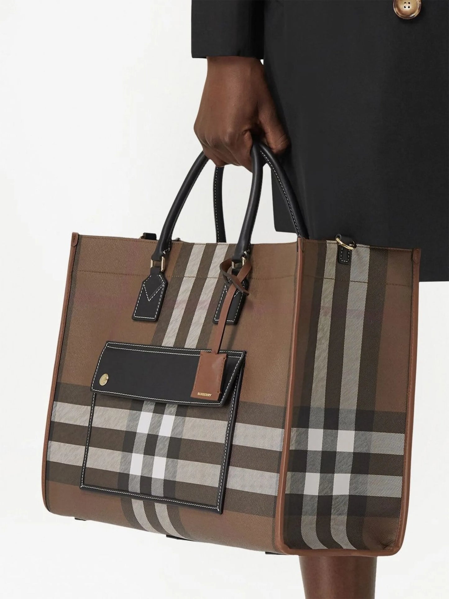 Freya check-print tote bag