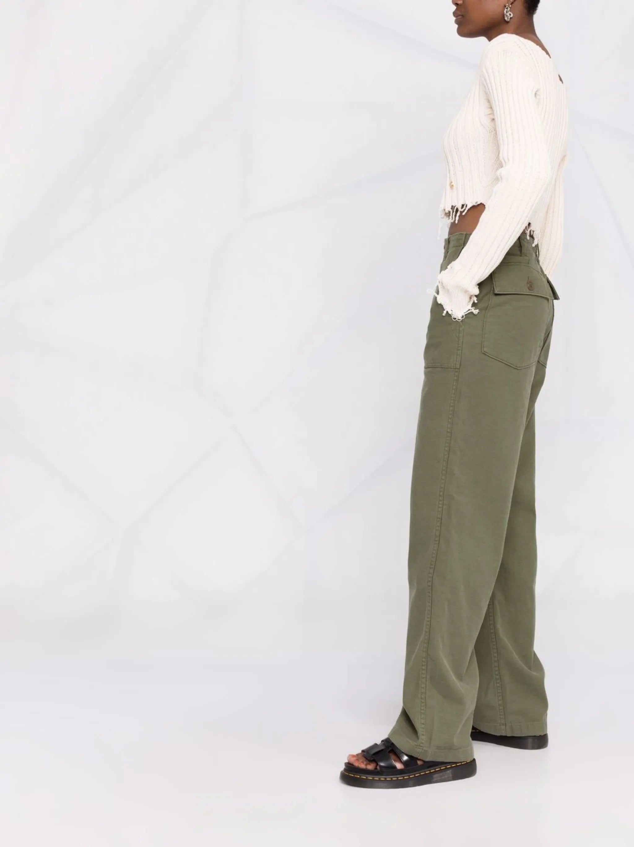 low-rise wide-leg trousers
