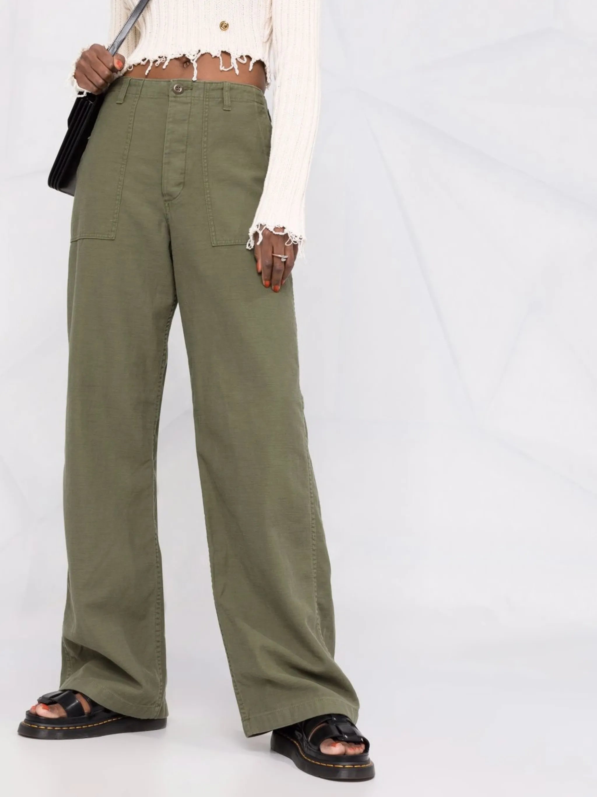 low-rise wide-leg trousers