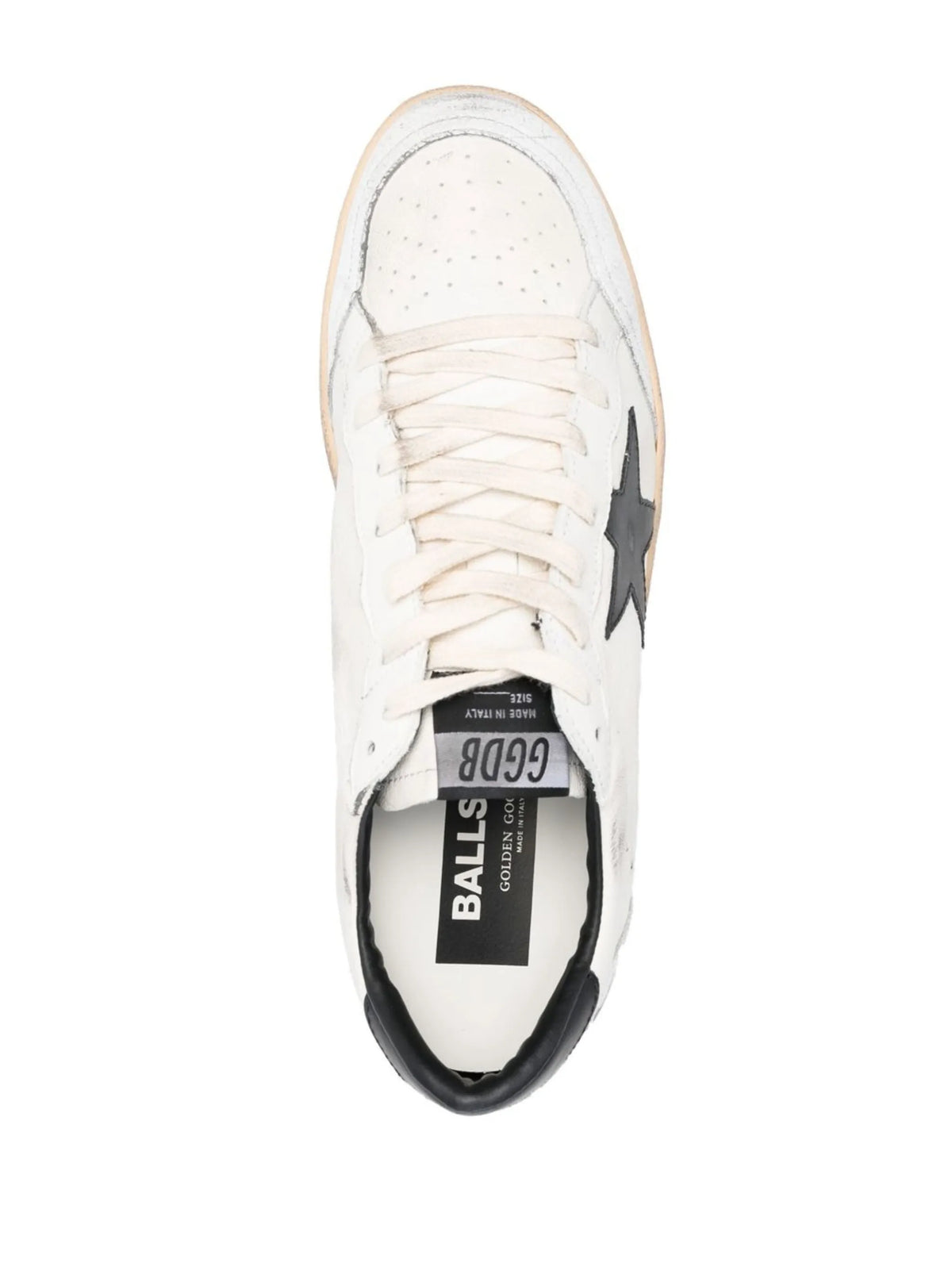 Ball Star in white-nappa with black-star