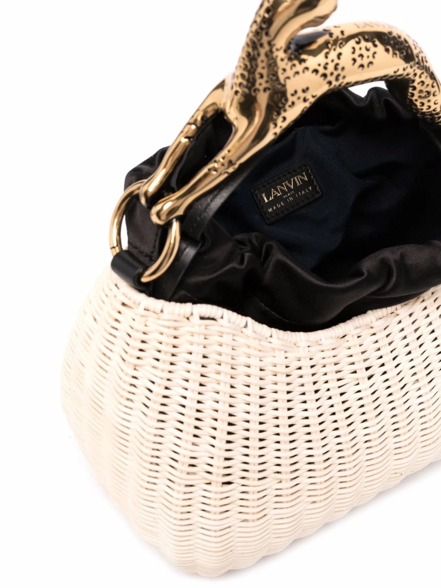 cat embellished-handle woven tote