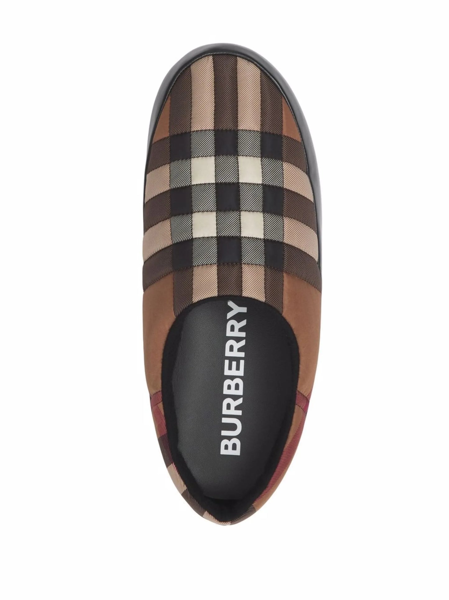 check-pattern slippers