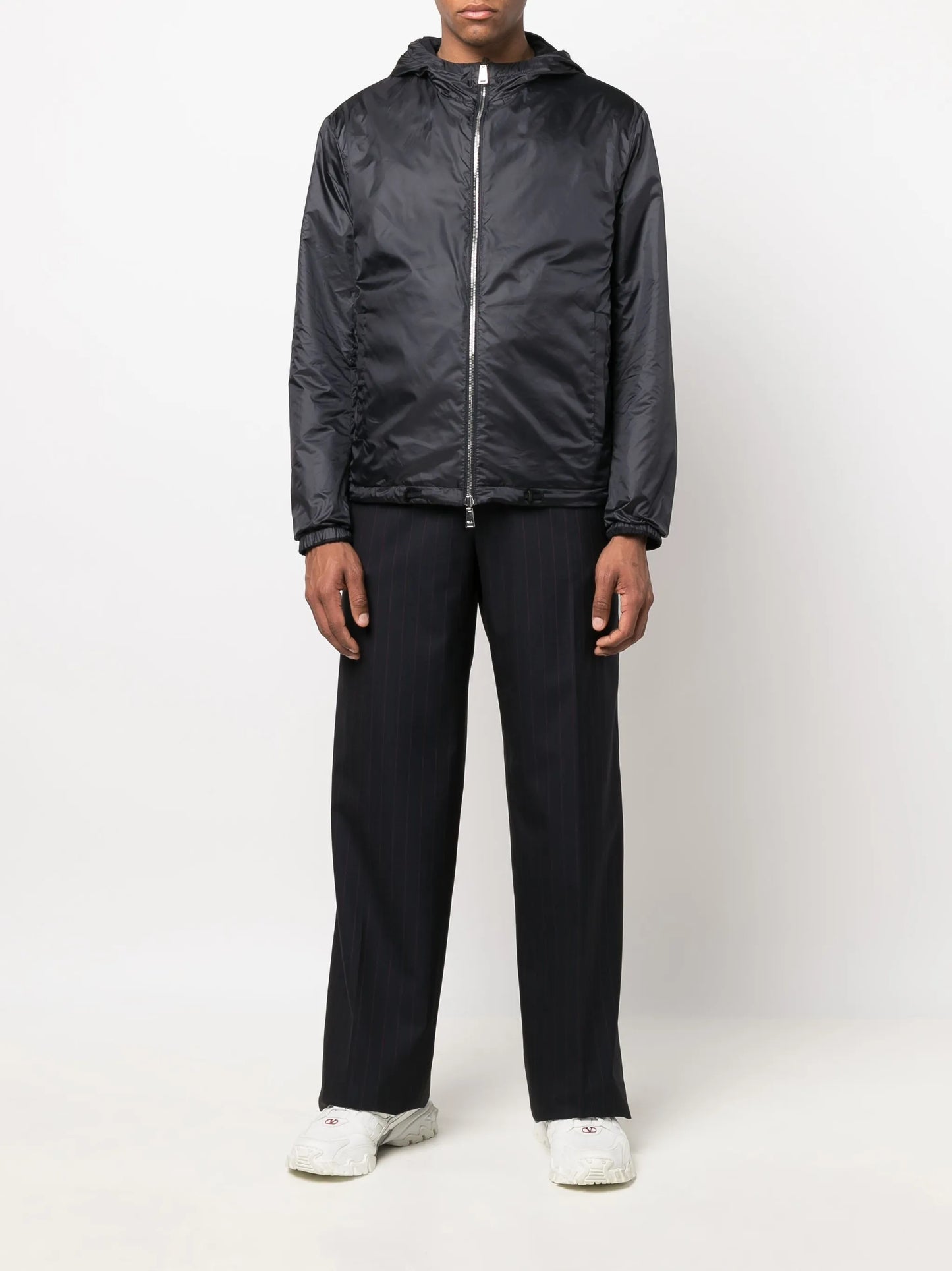 reversible logo-patch hooded jacket