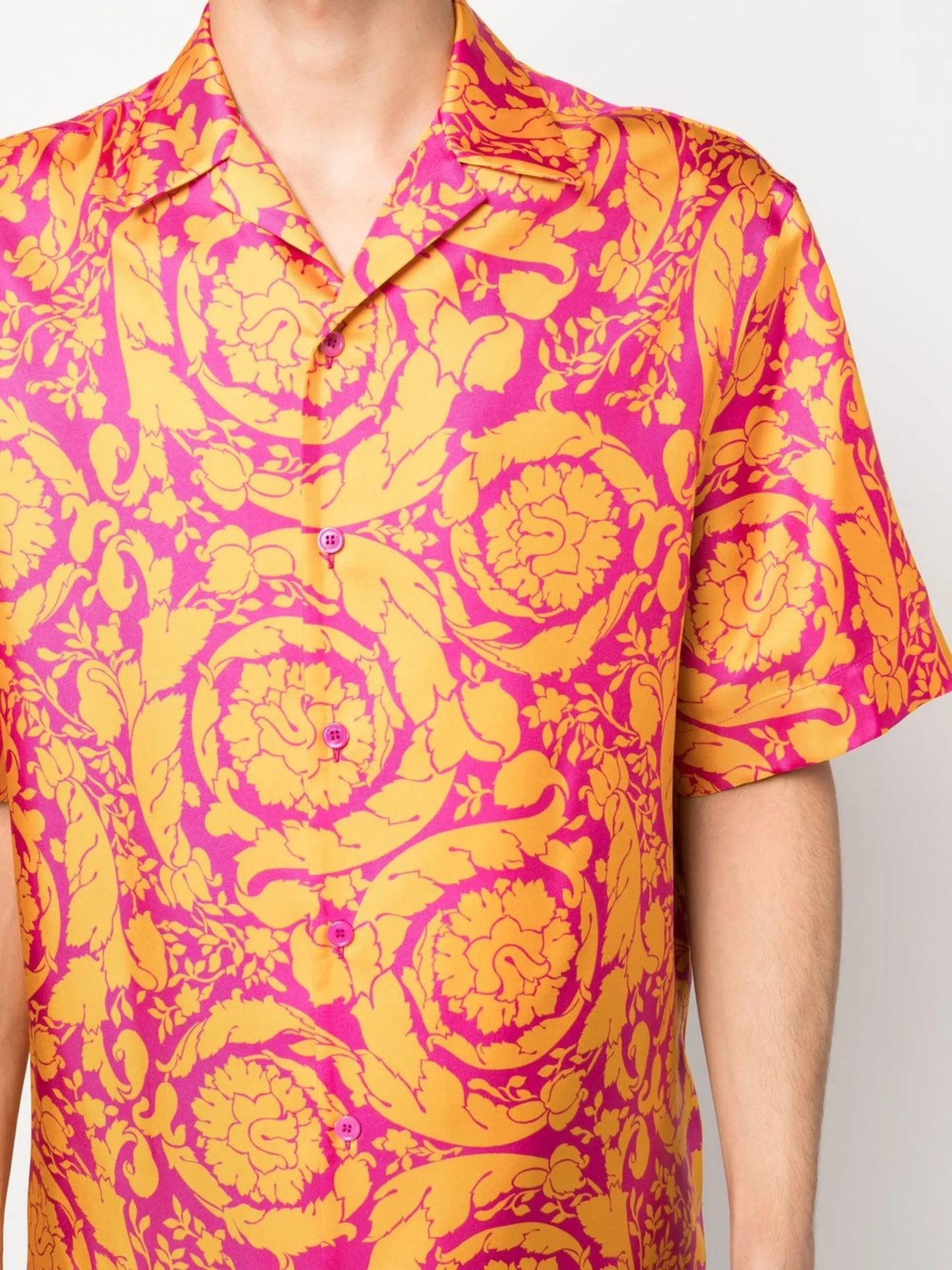 Barocco-print silk shirt