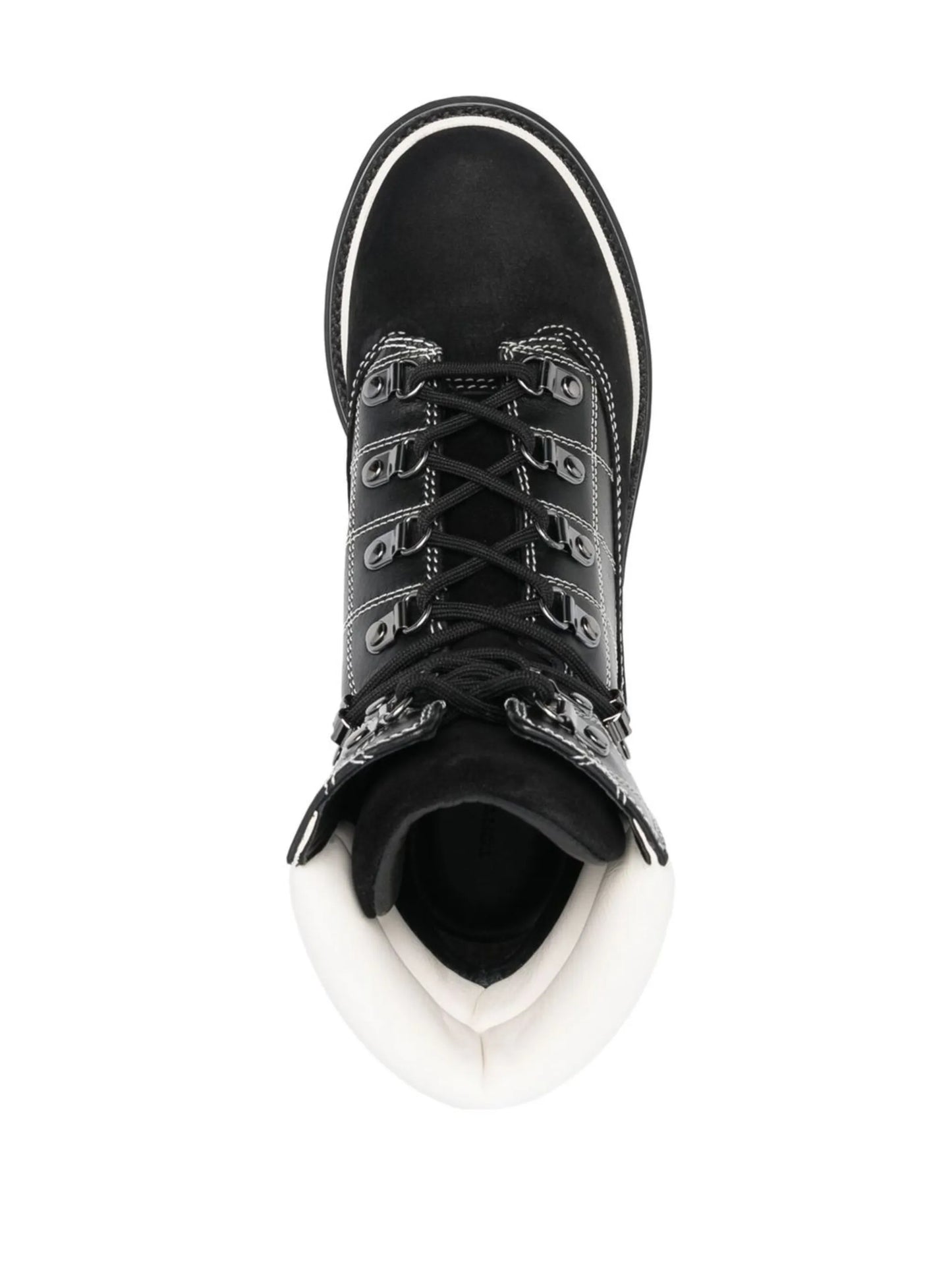 square-motif leather boots
