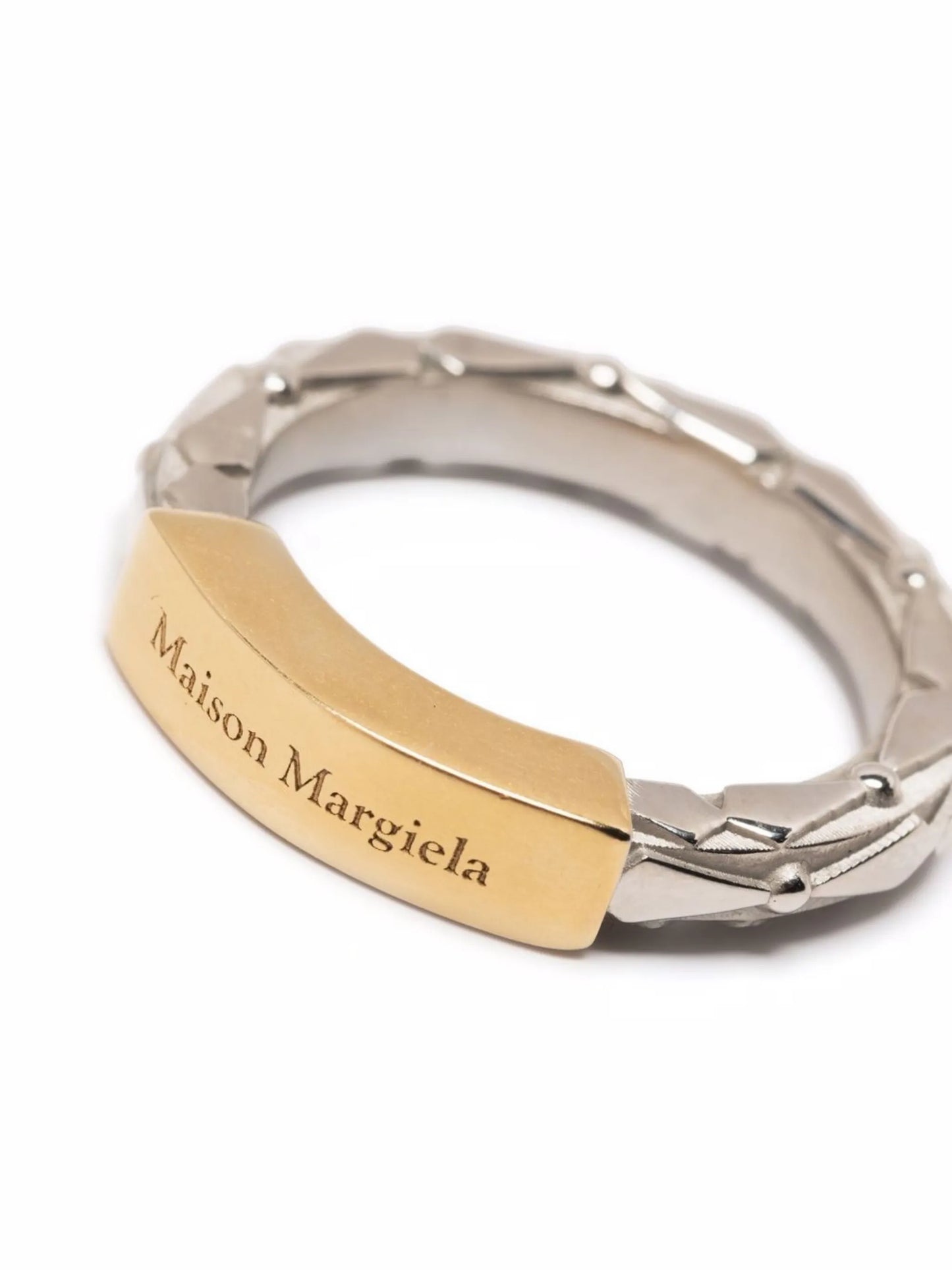 logo-engraved brass ring