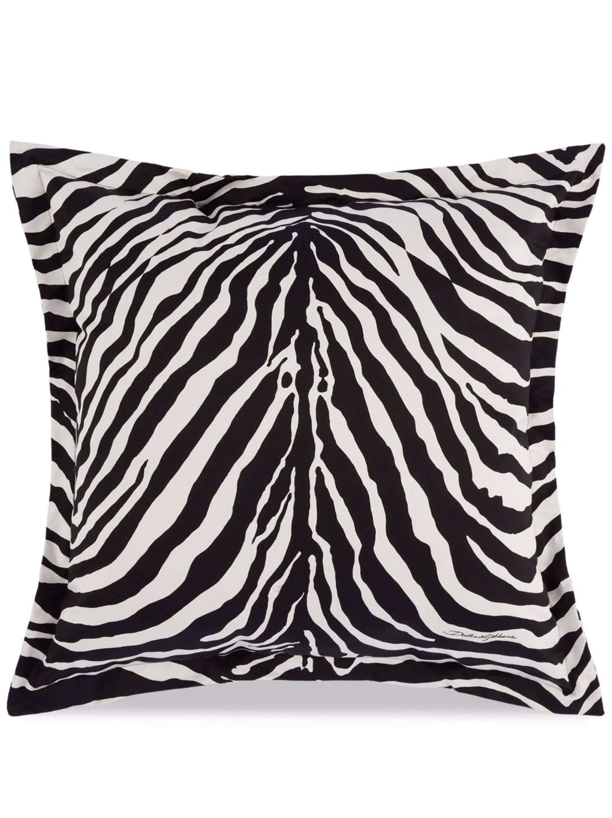 large zebra-print duchesse cotton cushion