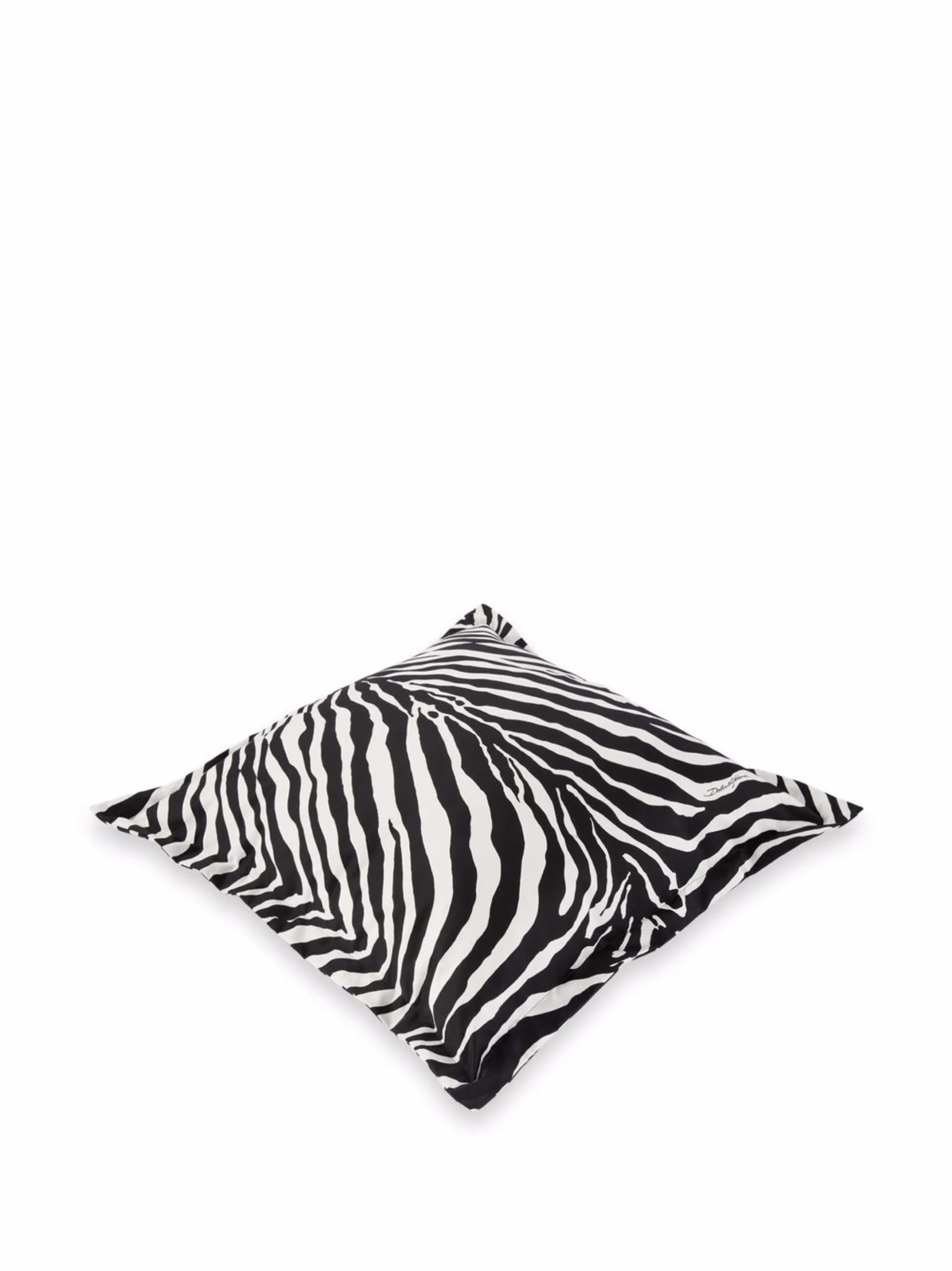 large zebra-print duchesse cotton cushion