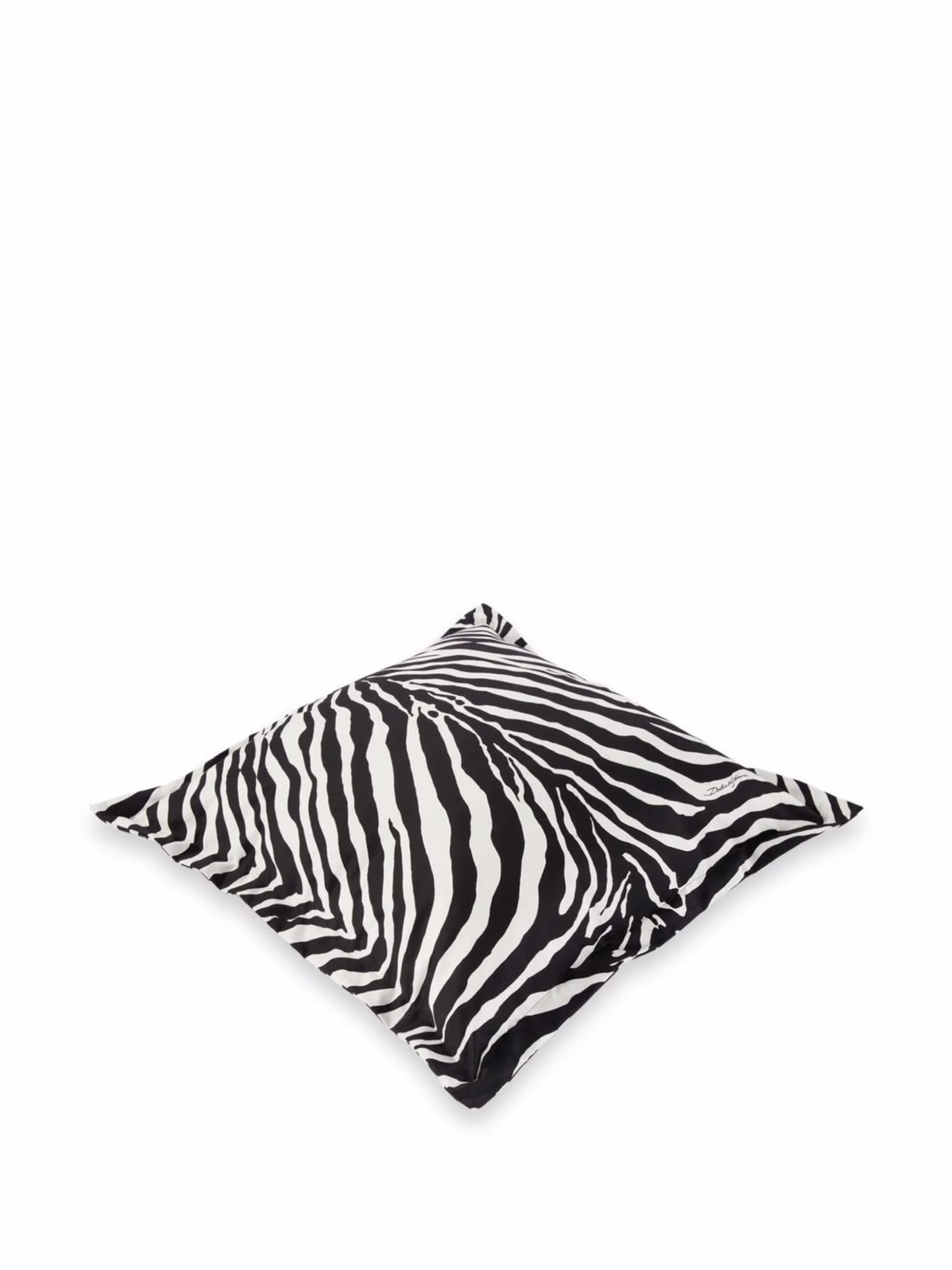 large zebra-print duchesse cotton cushion