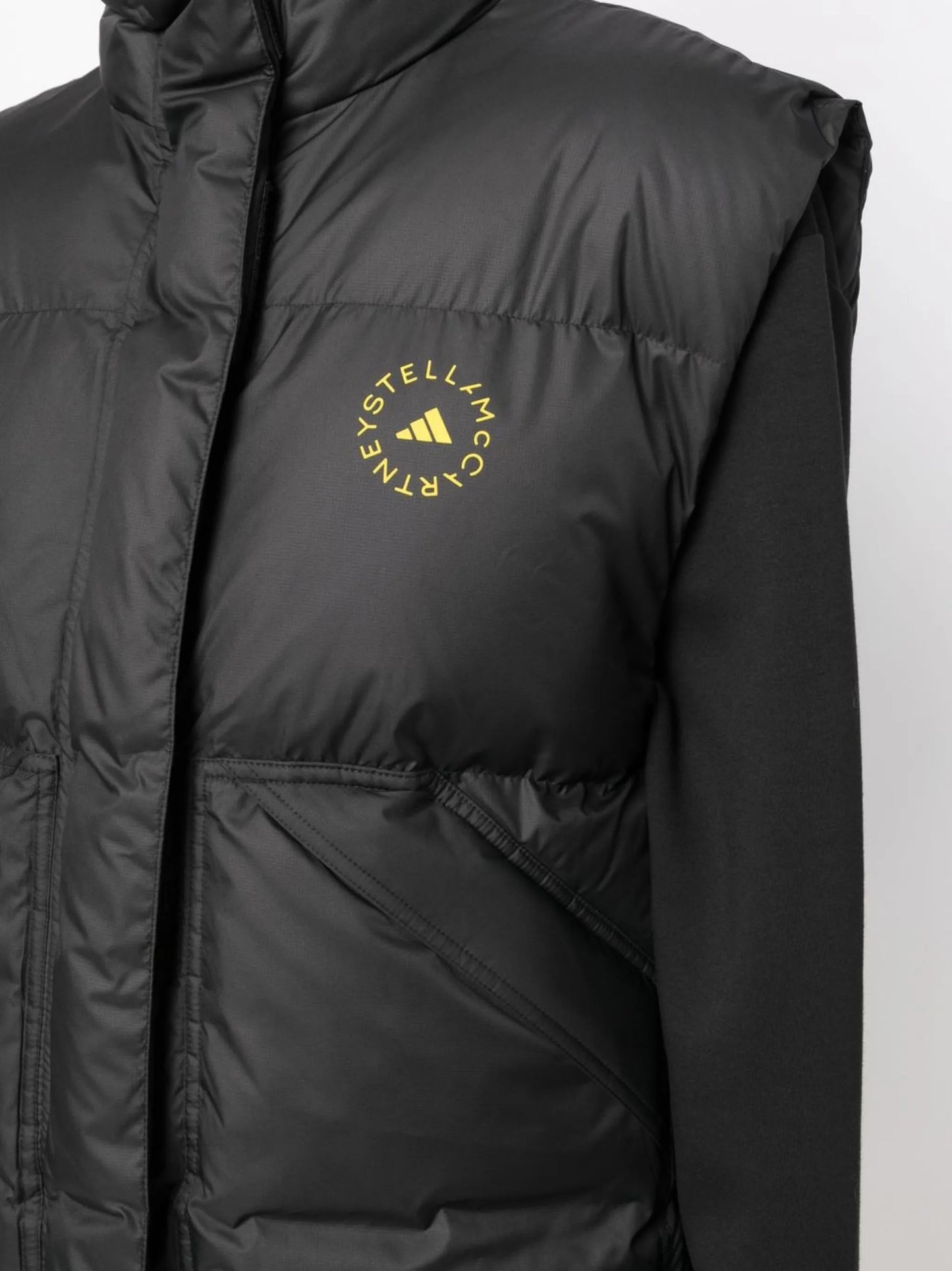 logo-print padded gilet