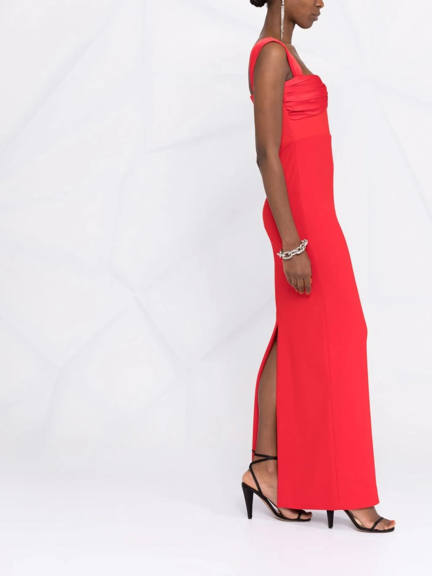 Calluna satin-trim column dress
