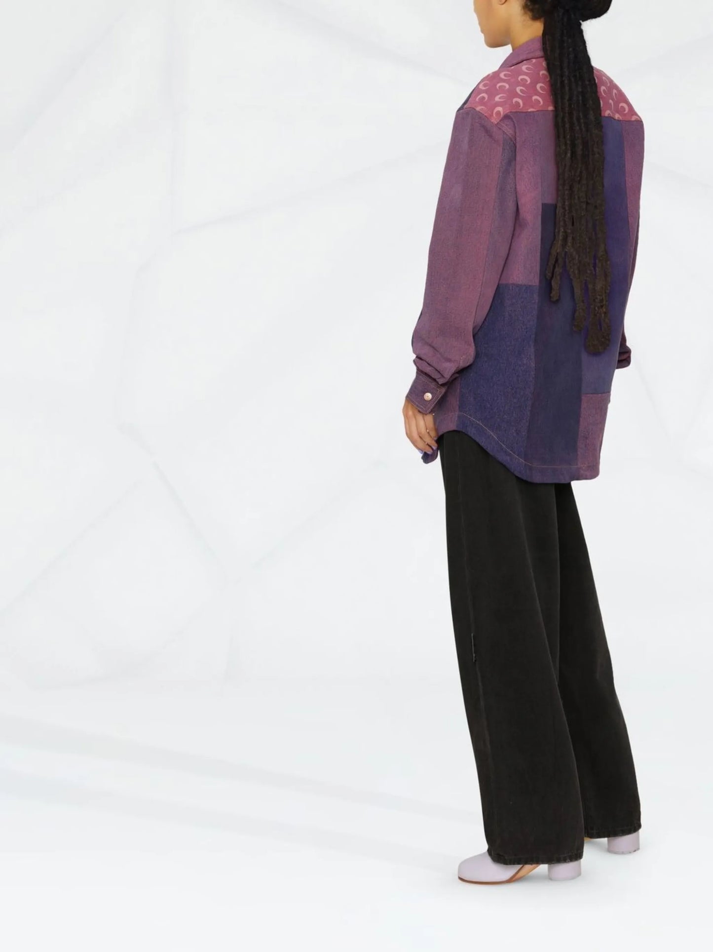 patchwork logo-print shirt