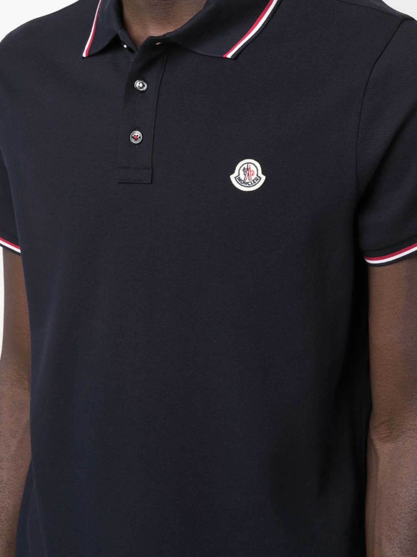 logo-patch tipped polo shirt
