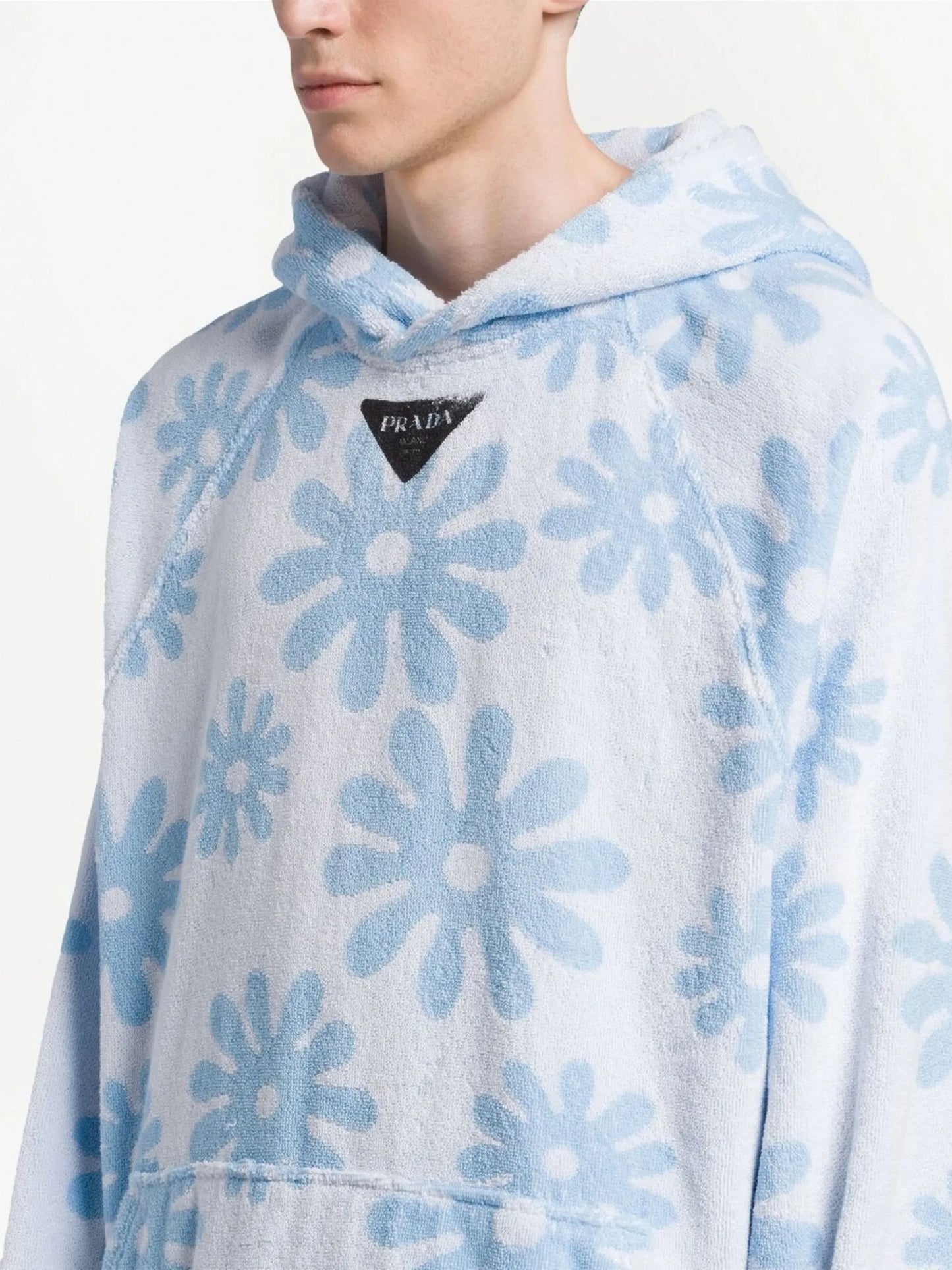 jacquard terrycloth hoodie