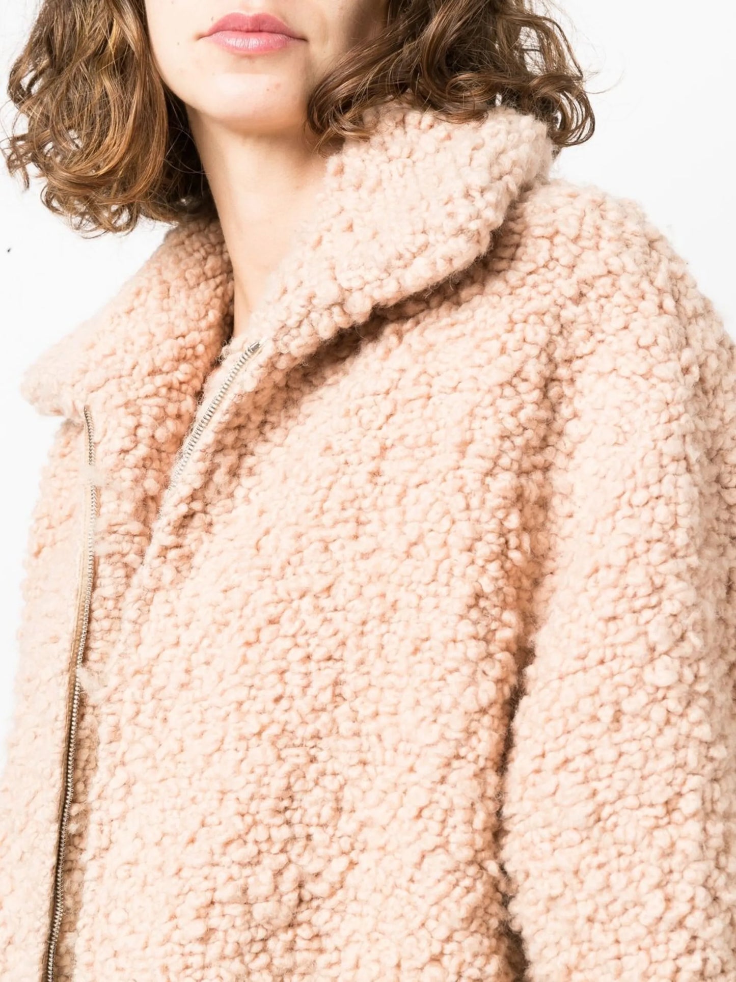 softly textured cropped bomber jacket