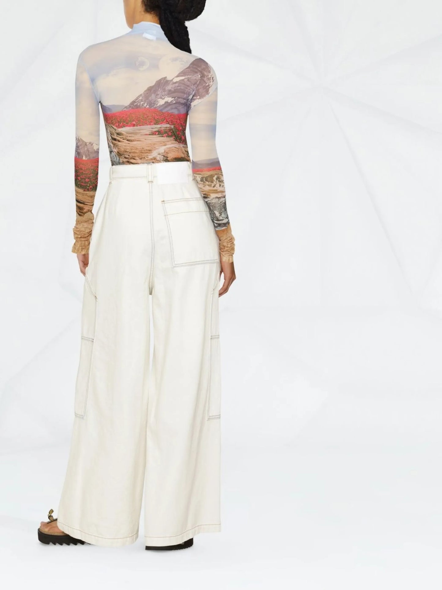 high-waisted wide-leg jeans