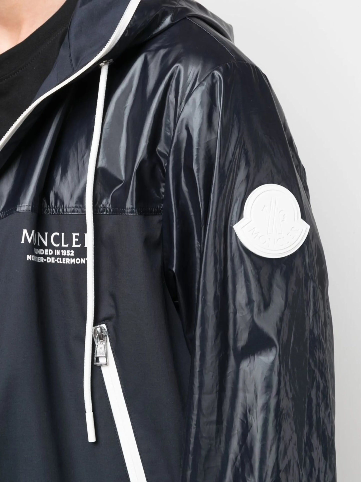 logo print zipped hoodie