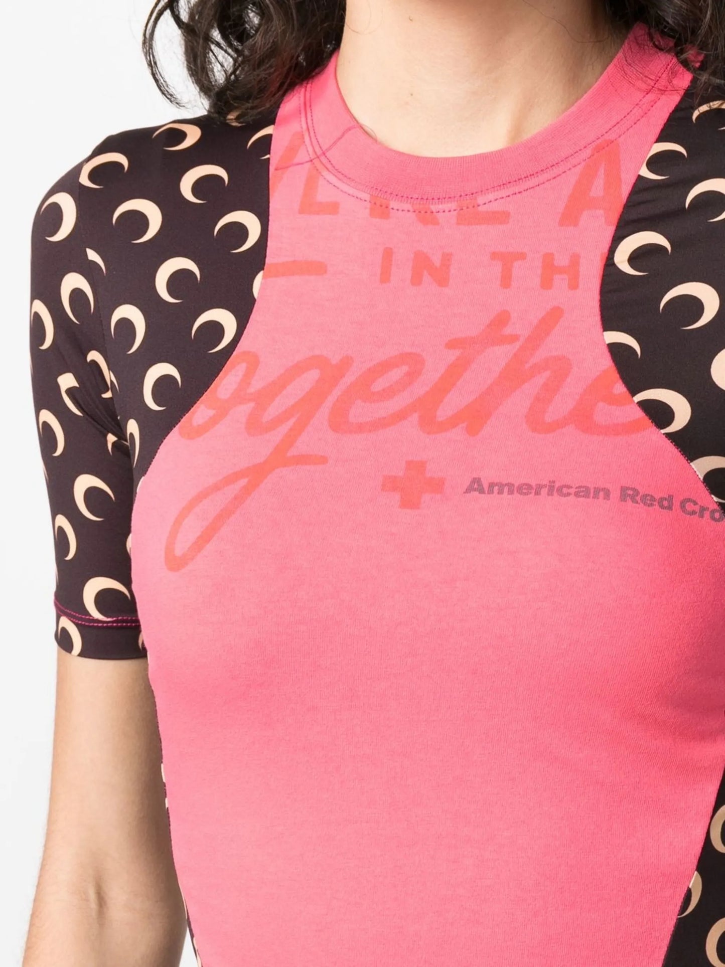 graphic-print panelled T-shirt