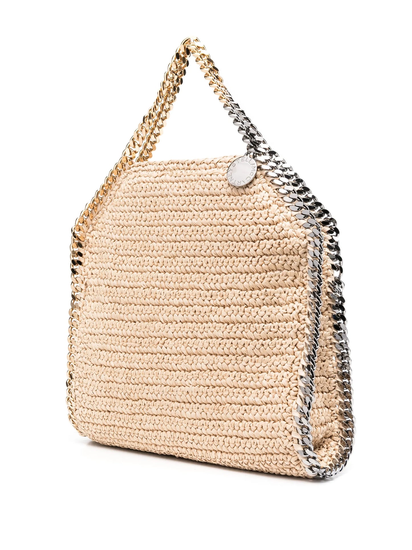 Falabella raffia foldover tote bag