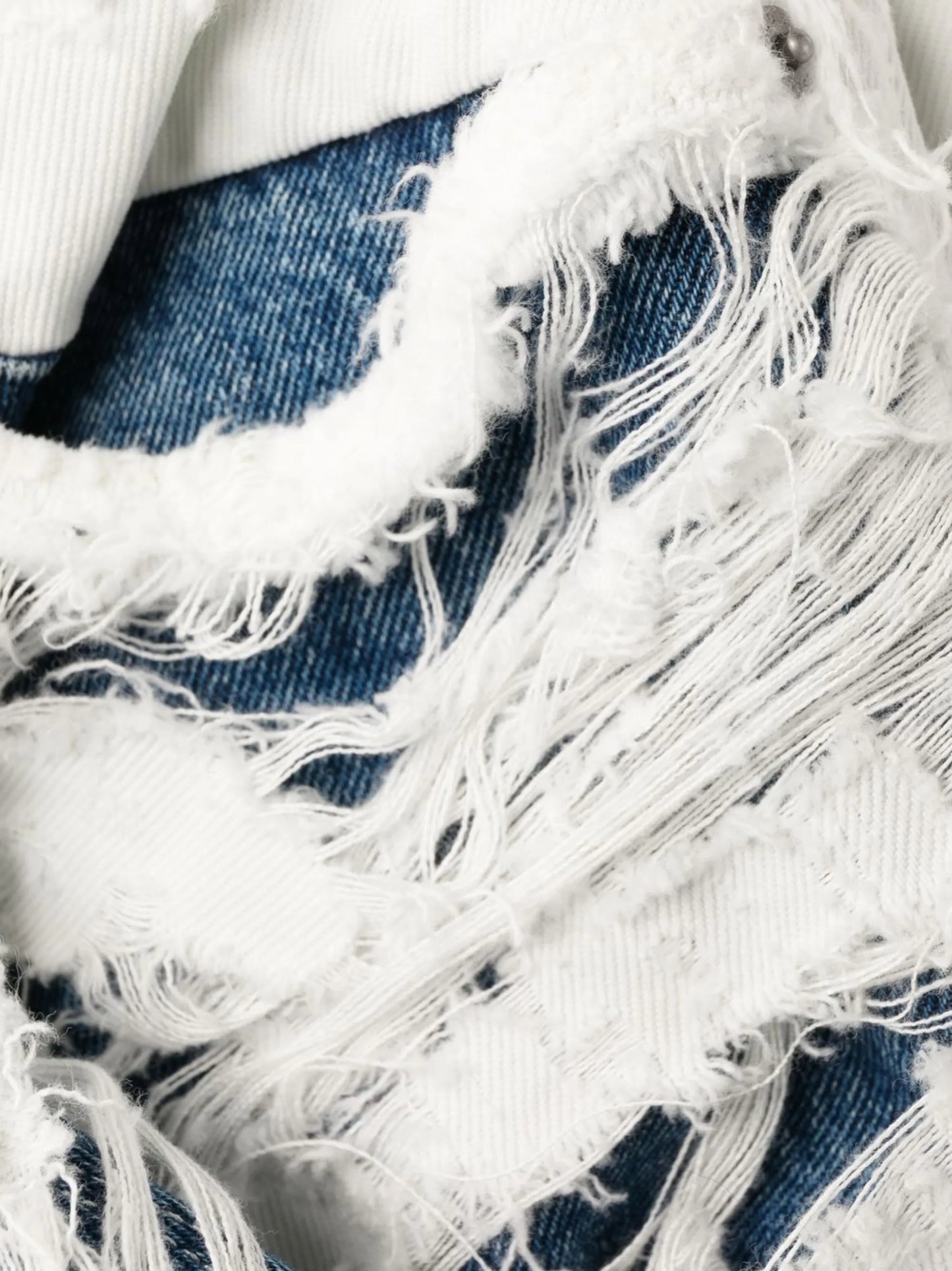 ripped layered straight-leg jeans