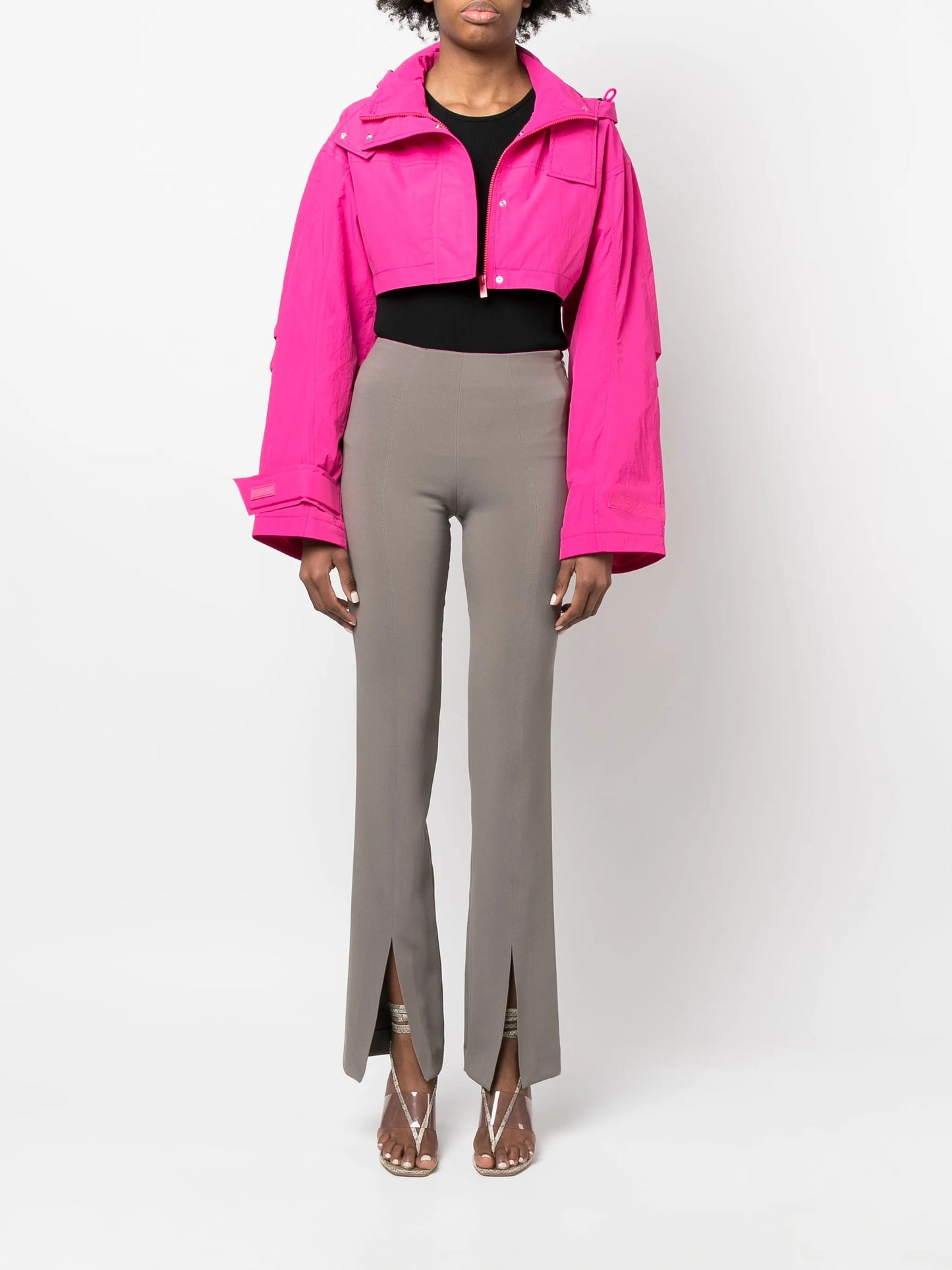 cropped cotton-blend jacket