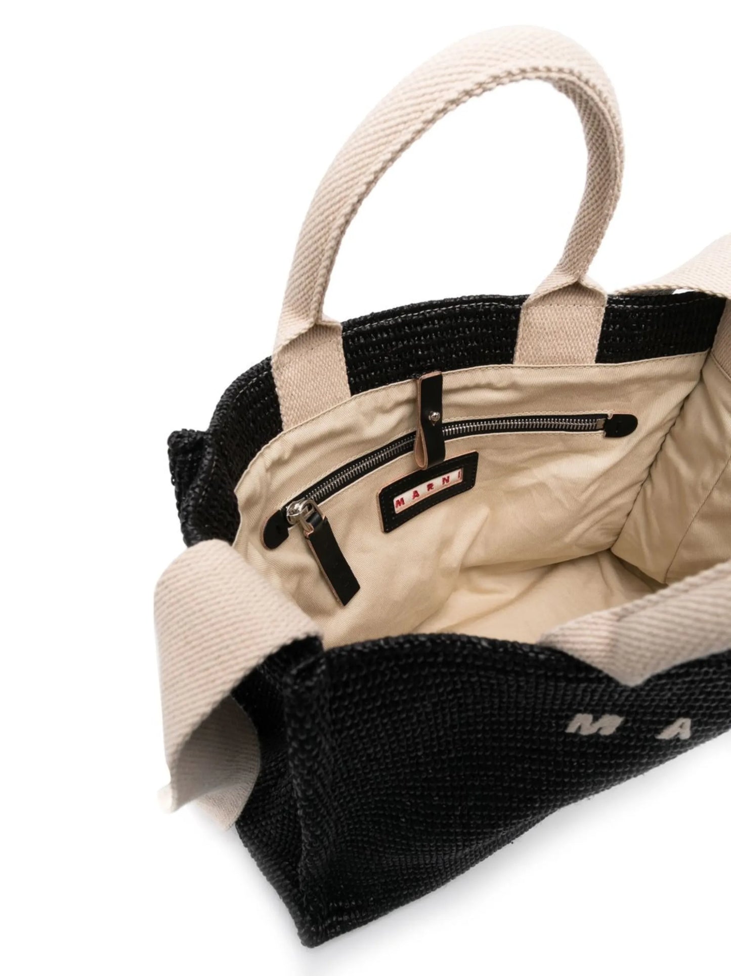 logo raffia-effect tote bag