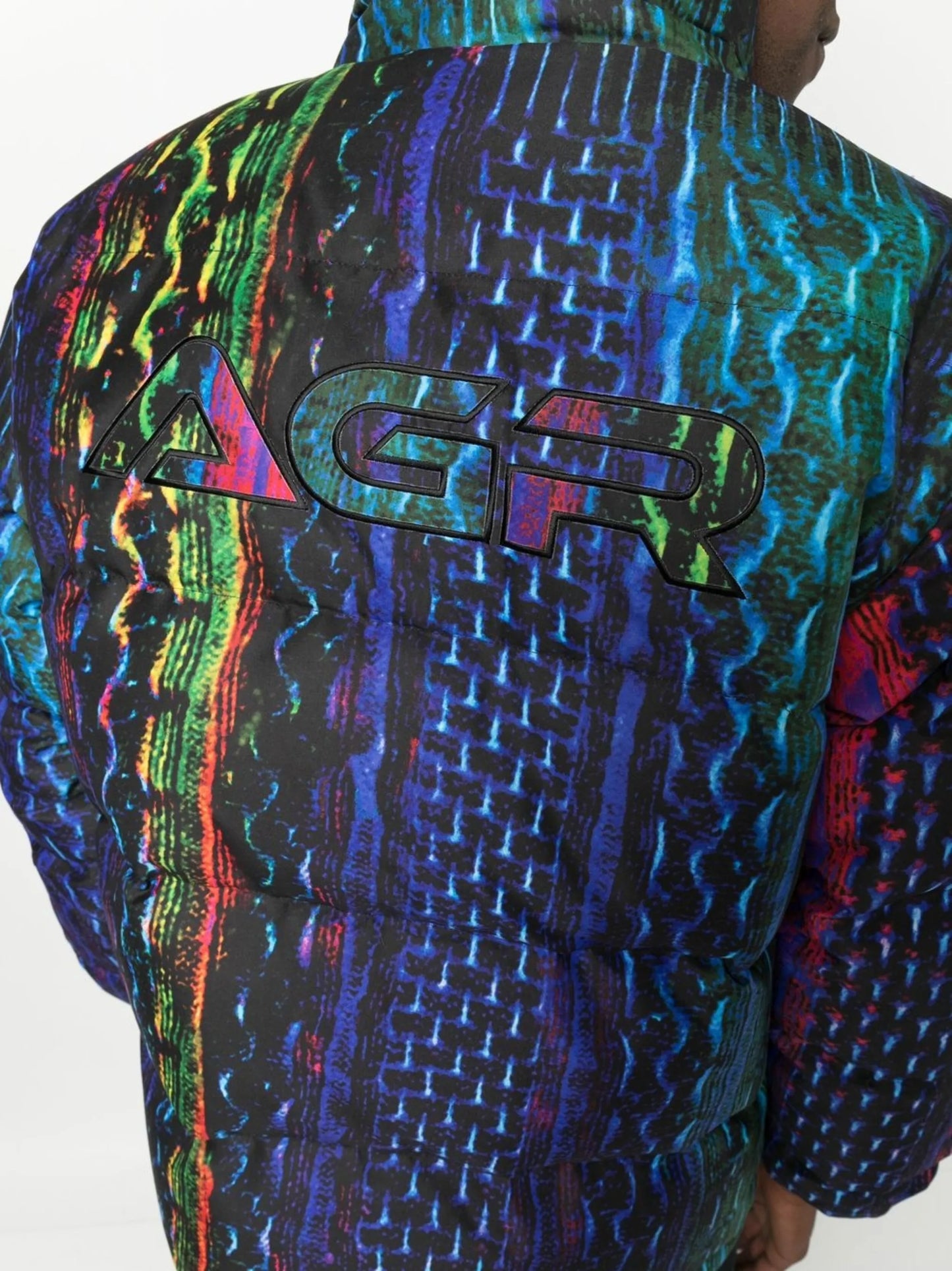 snake-print padded jacket