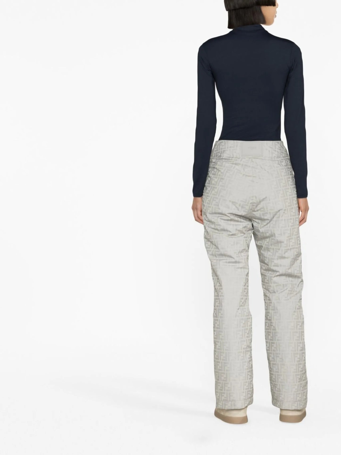 logo-jacquard ski trousers