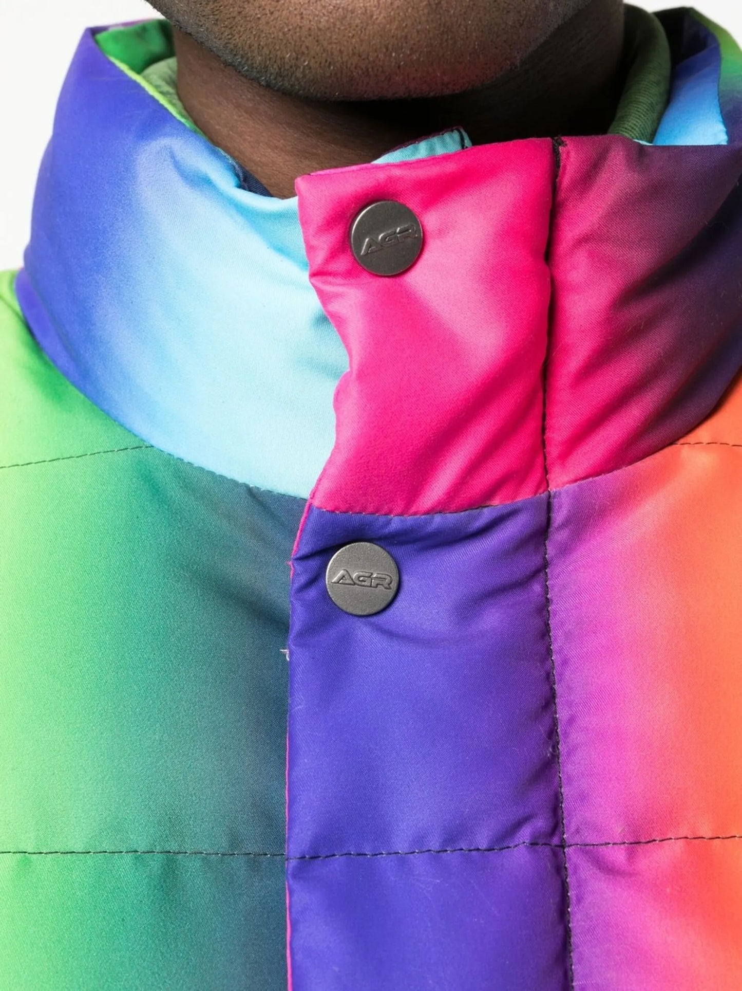 rainbow padded gilet