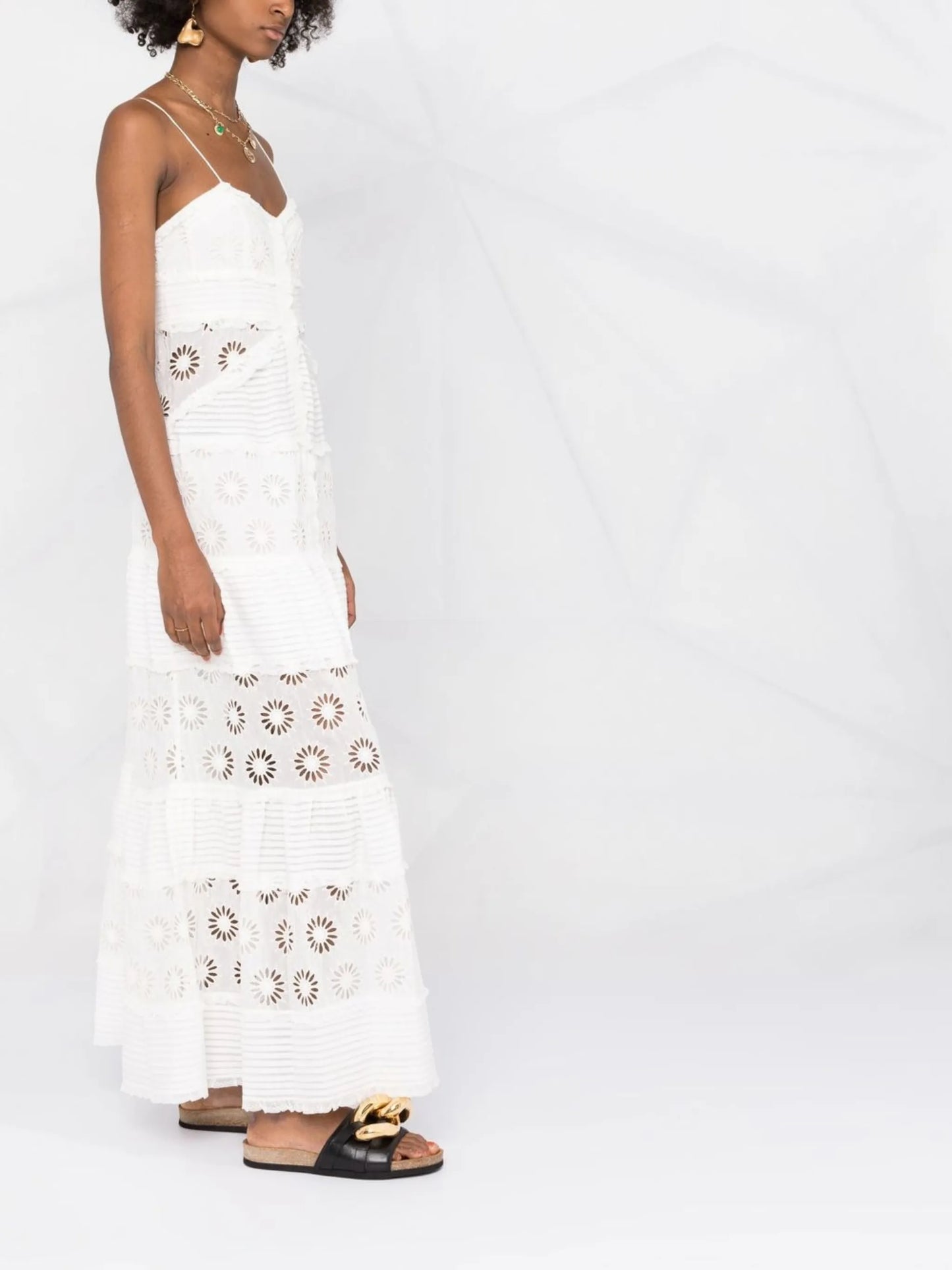embroidered V-neck dress