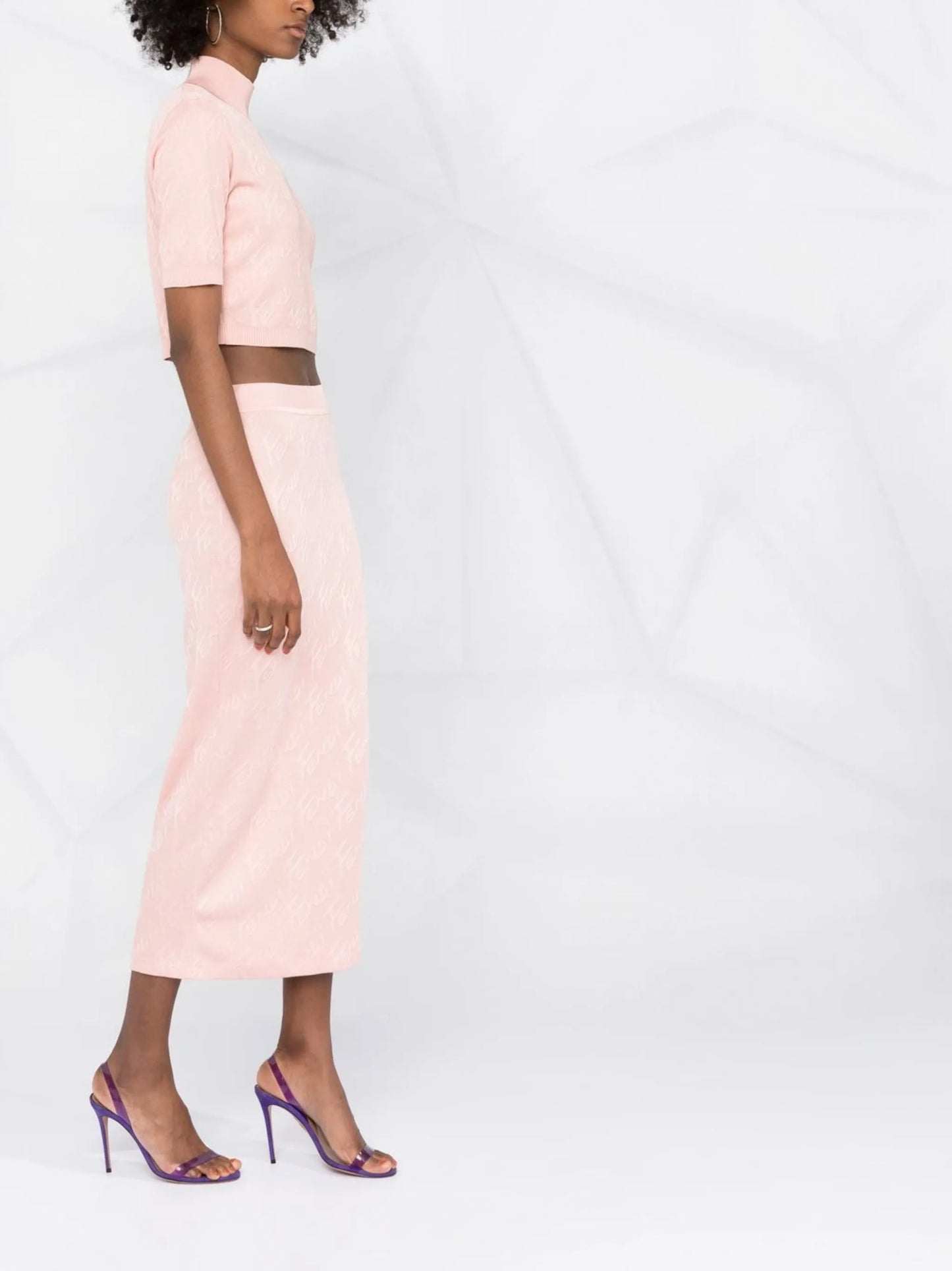 jacquard cropped knitted top