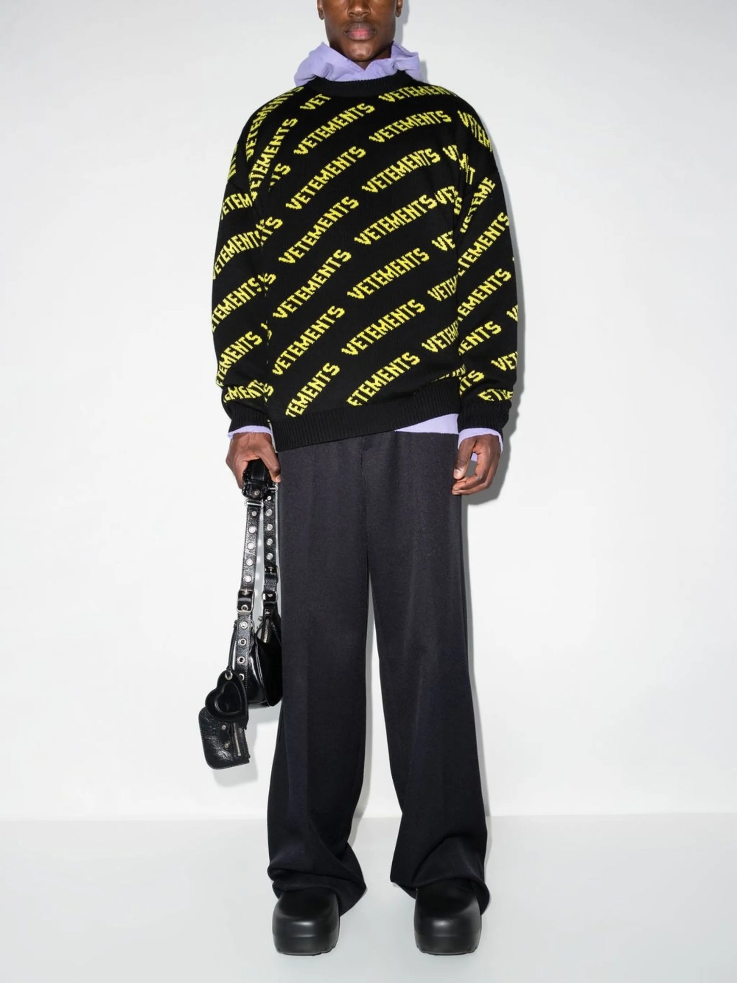 logo intarsia crew neck jumper