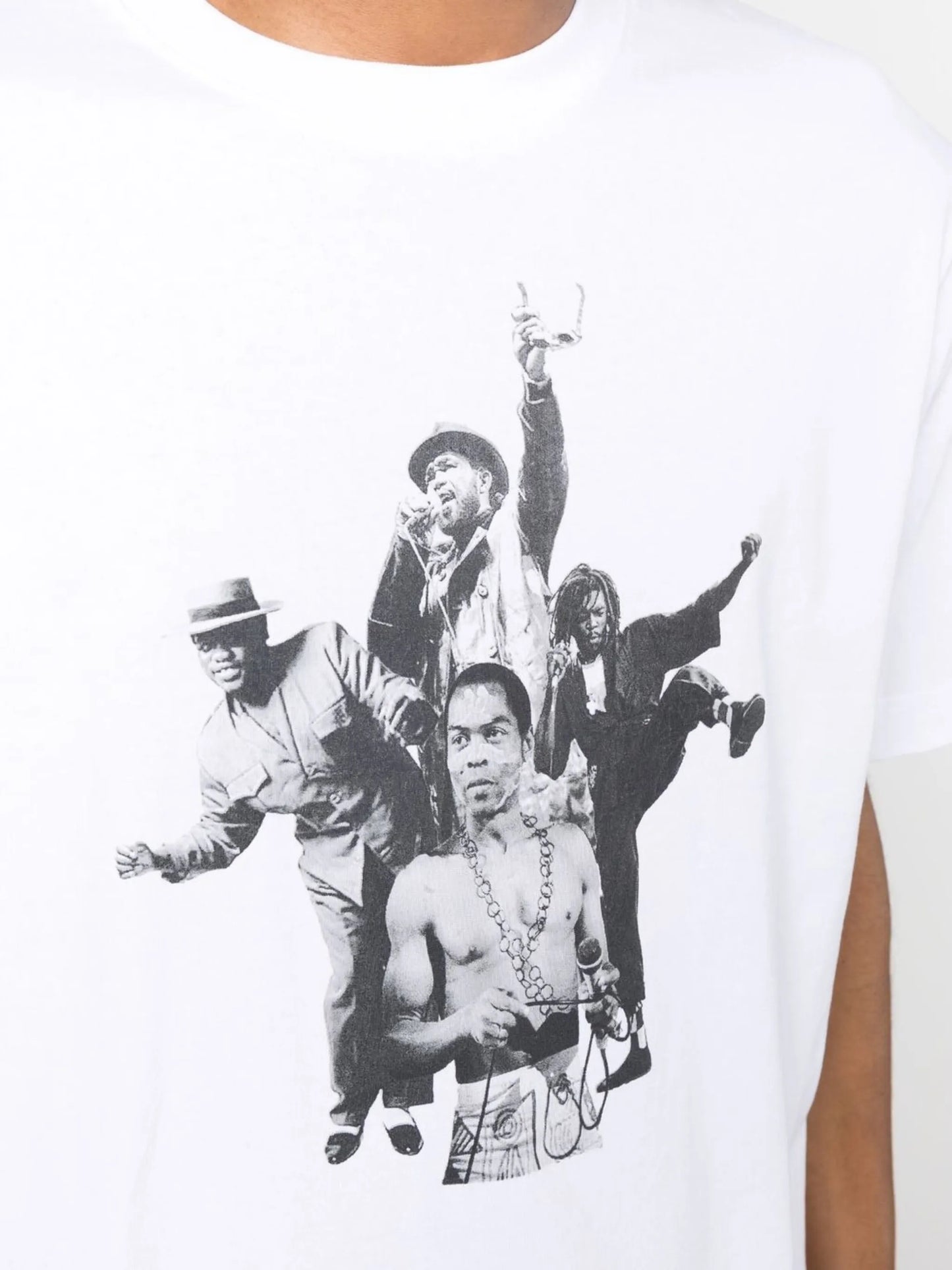 collage-print organic cotton T-shirt