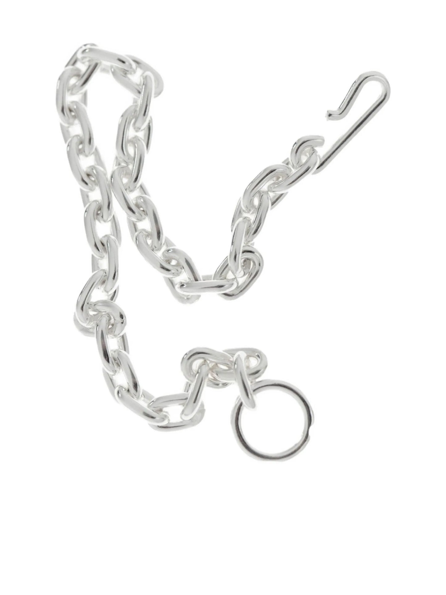 silver chain-link bracelet