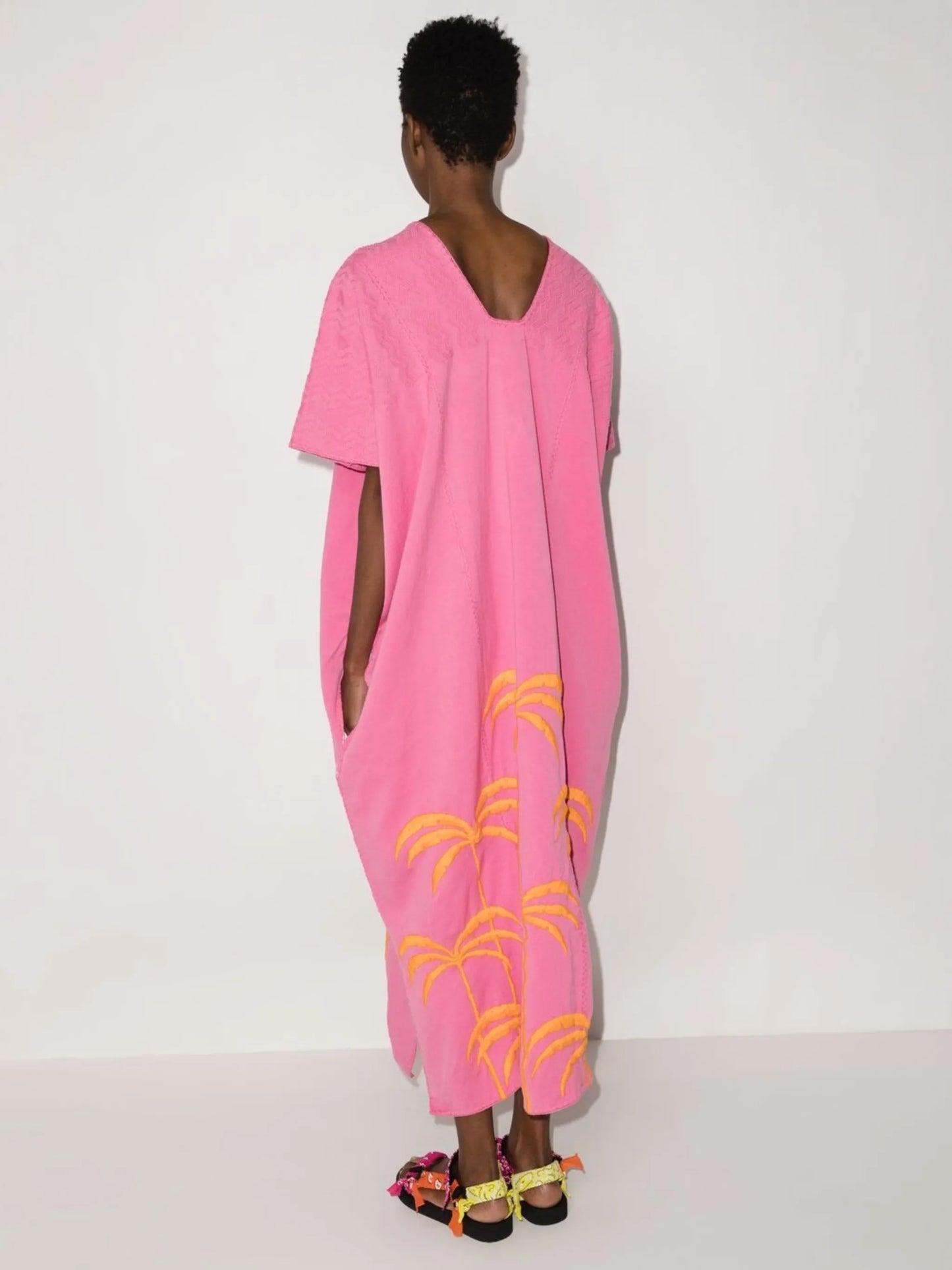 palm tree kaftan dress