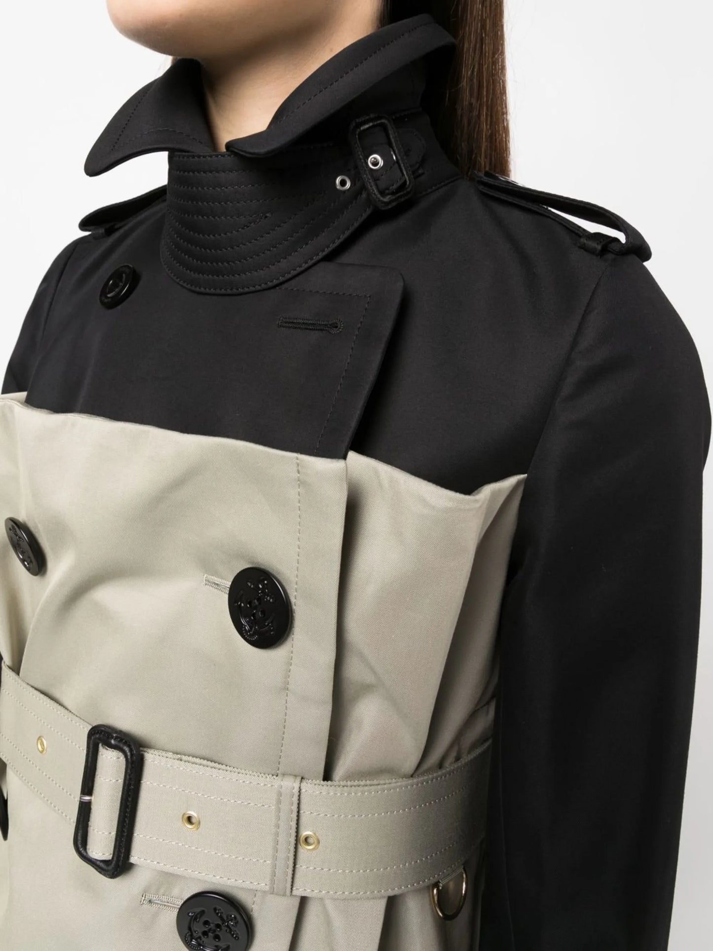 belted double-breasted trench coat