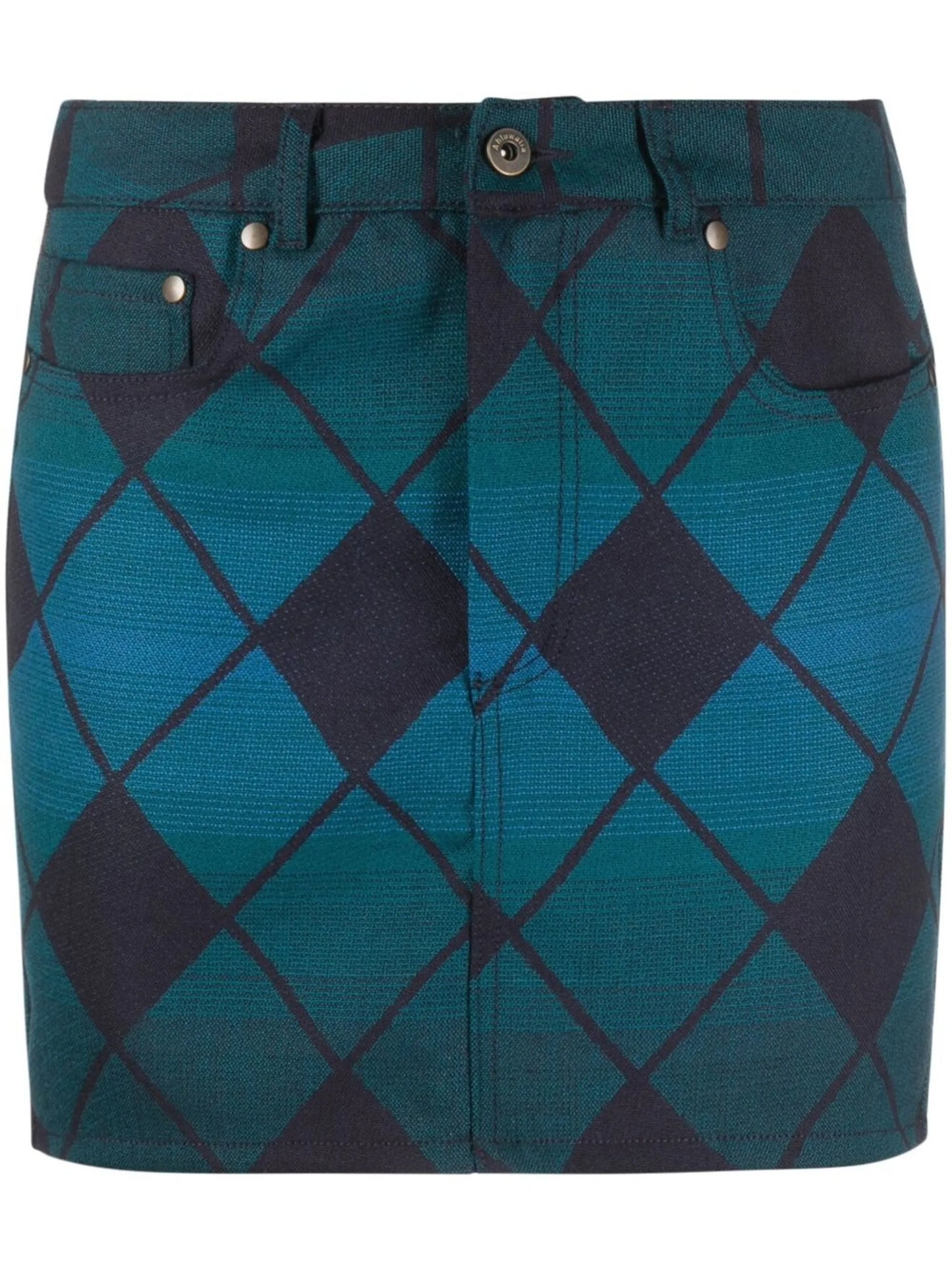 diamond-check miniskirt
