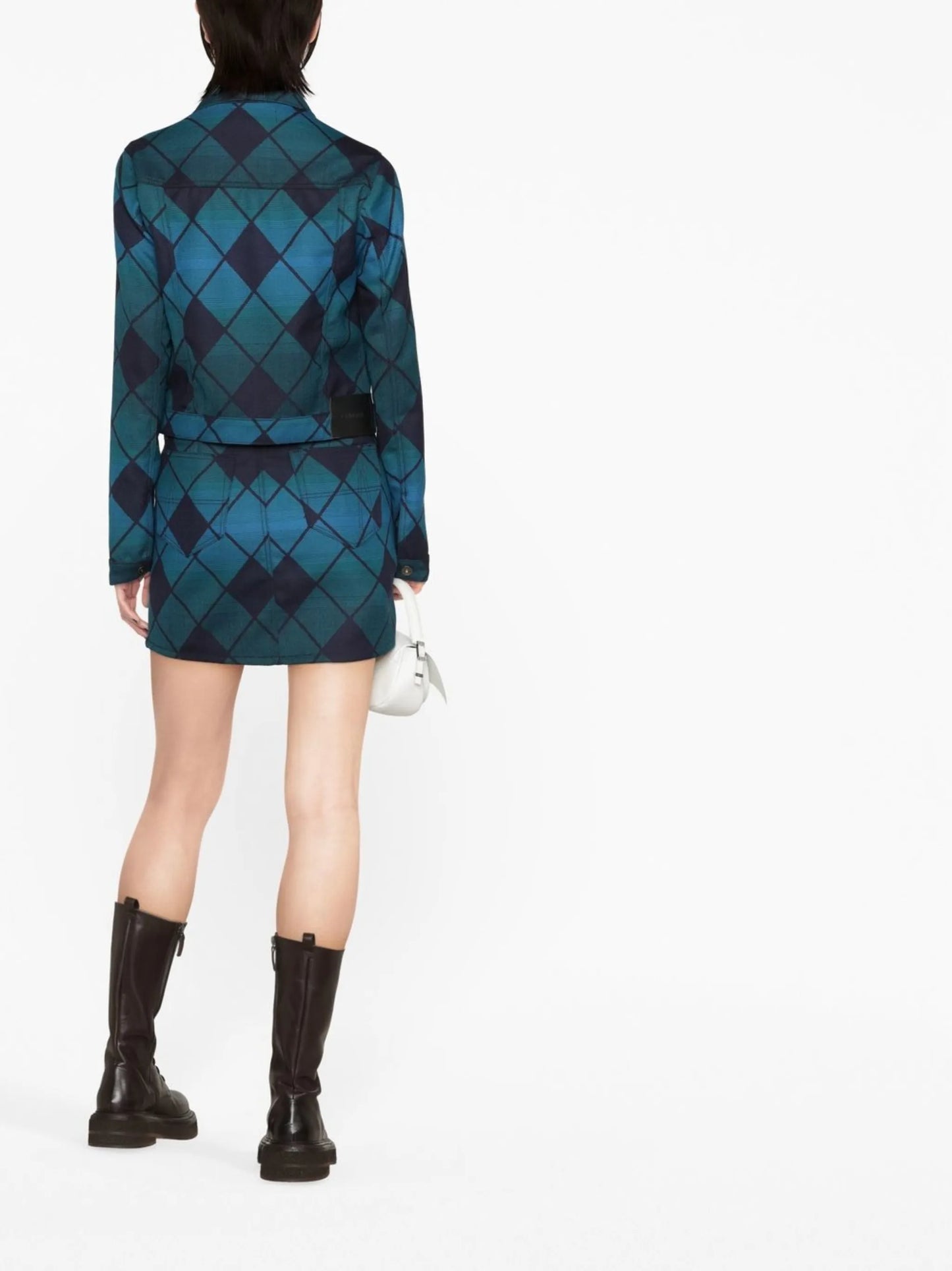 diamond-check miniskirt