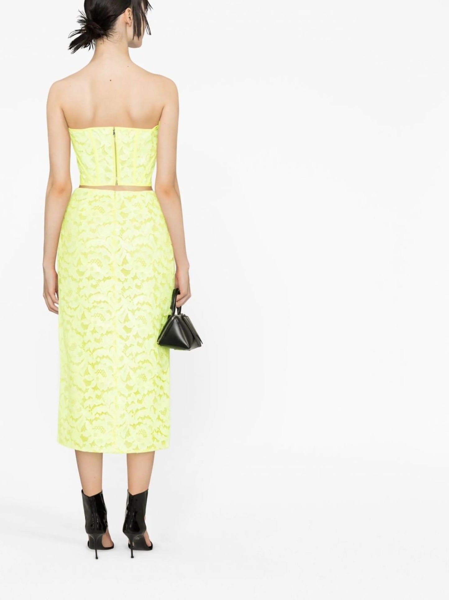 floral-lace midi skirt