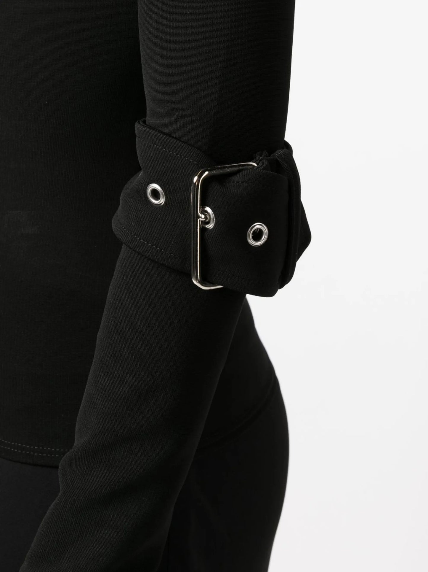 buckle-detailed long-sleeve top