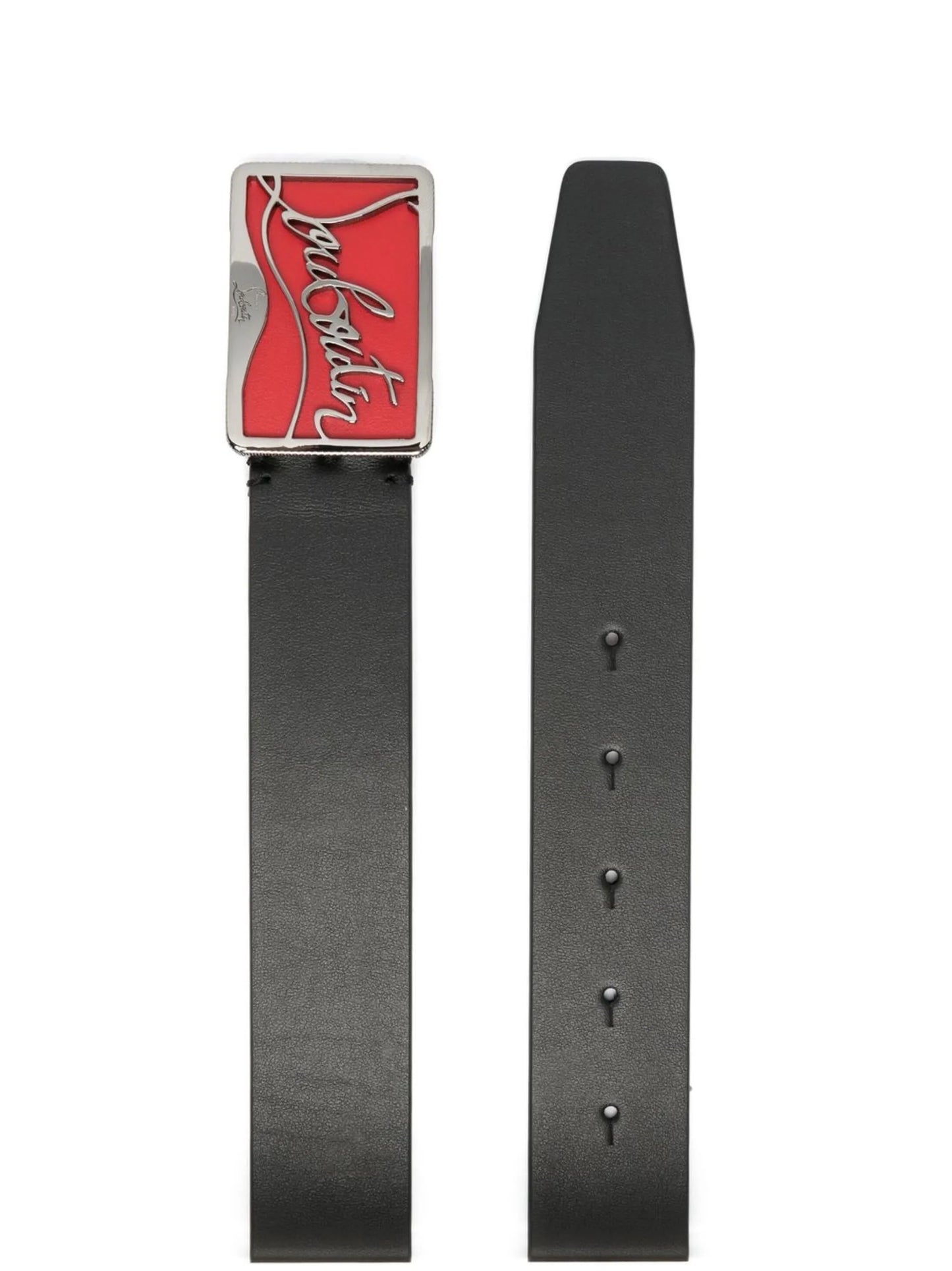 Ricky logo-plaque leather belt