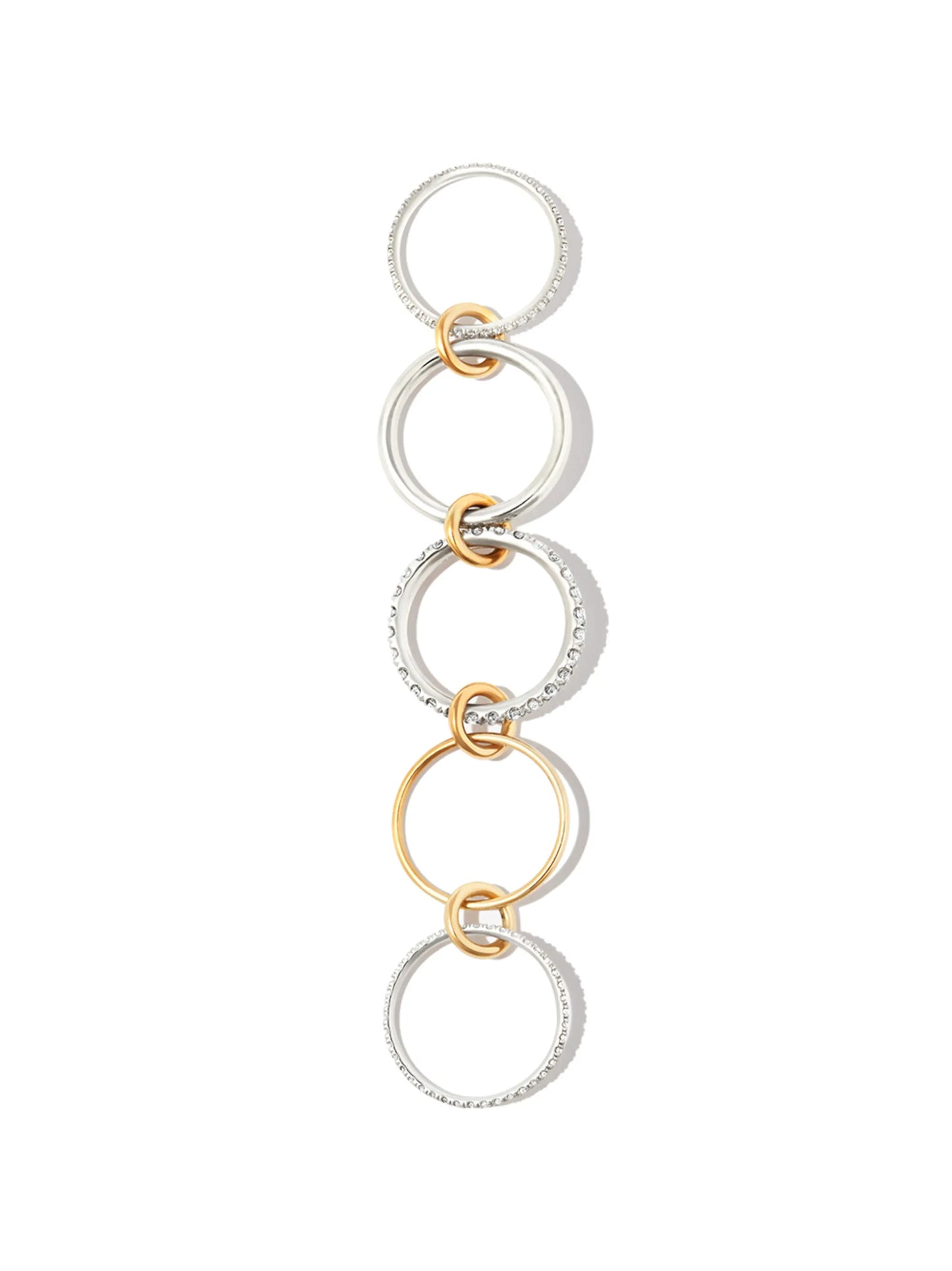18kt yellow gold and sterling silver Aquarius grey and white diamond ring