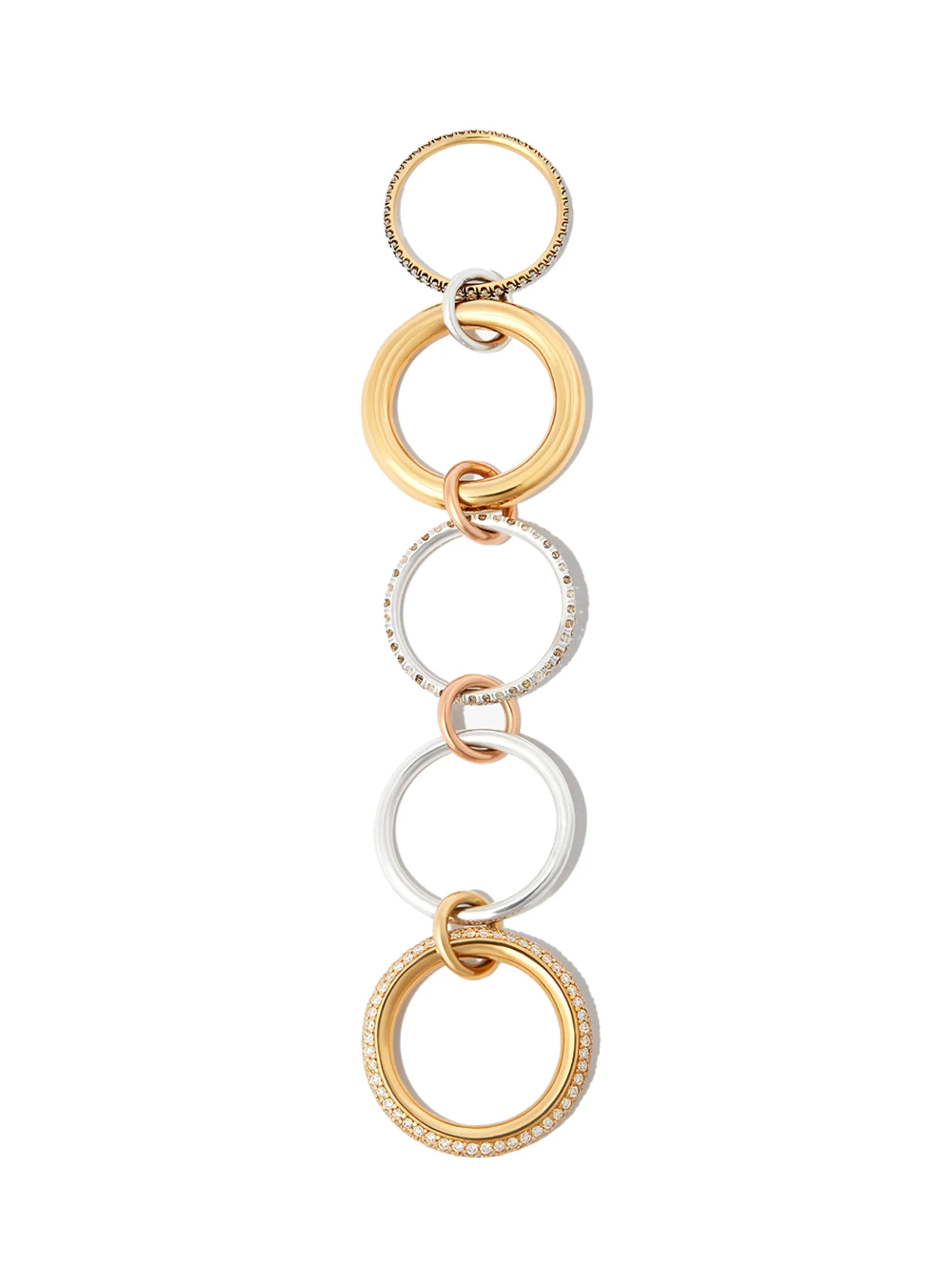 18kt mixed gold Nexua diamond 5 link ring