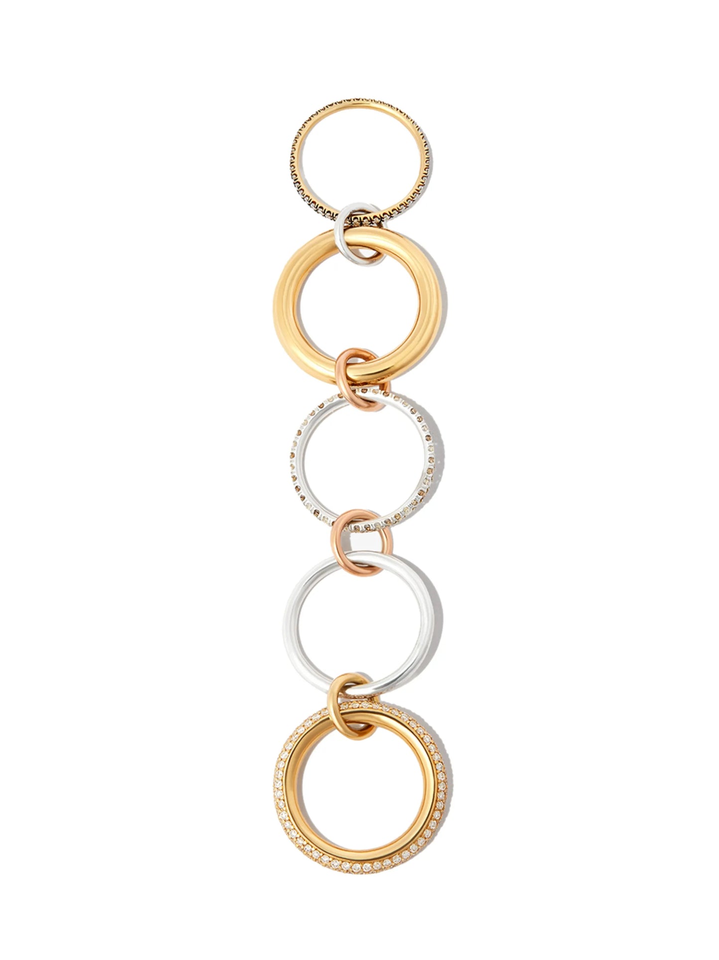 18kt mixed gold Nexua diamond 5 link ring