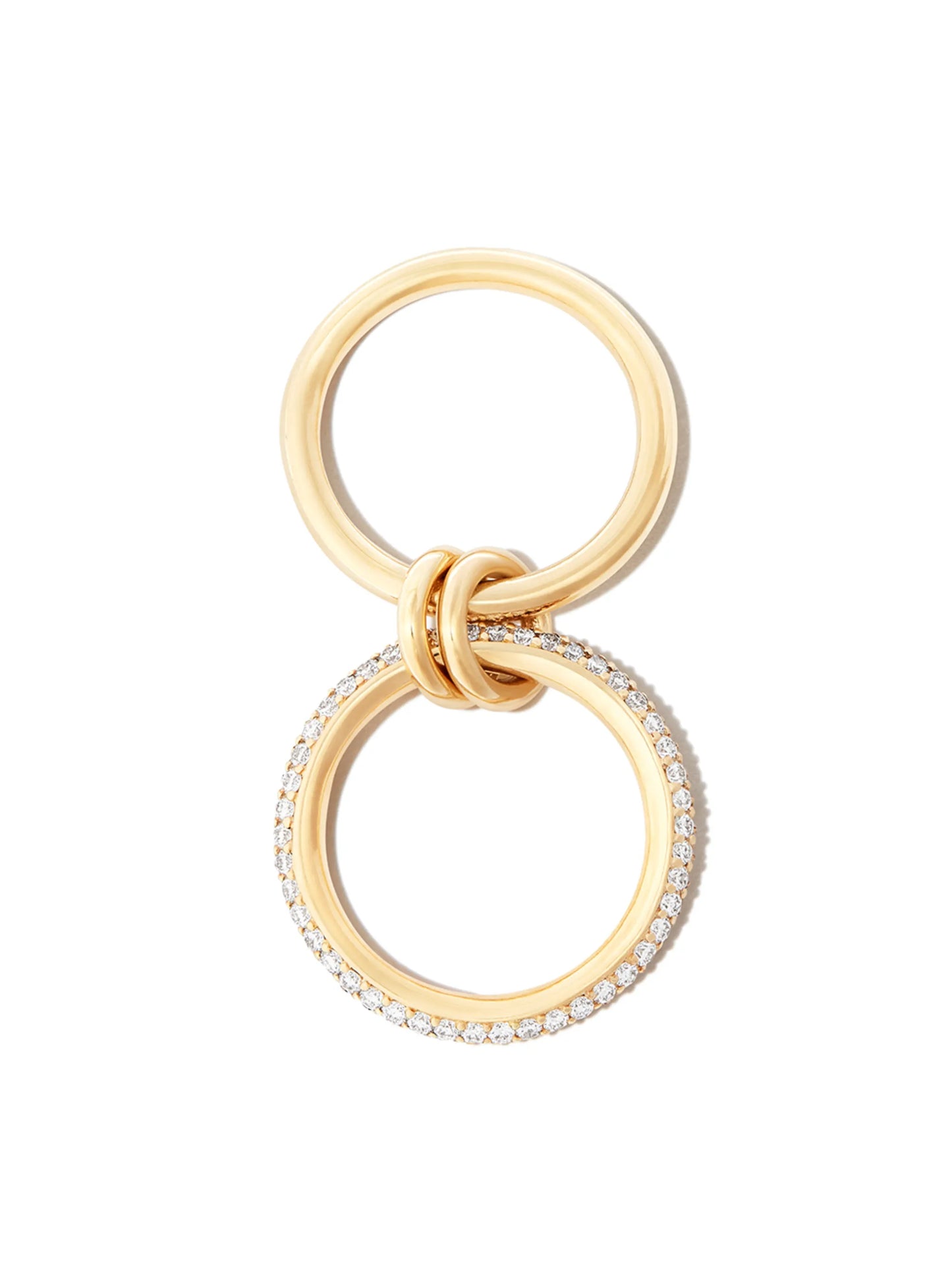 18kt yellow gold petite Virgo 2 link diamond ring
