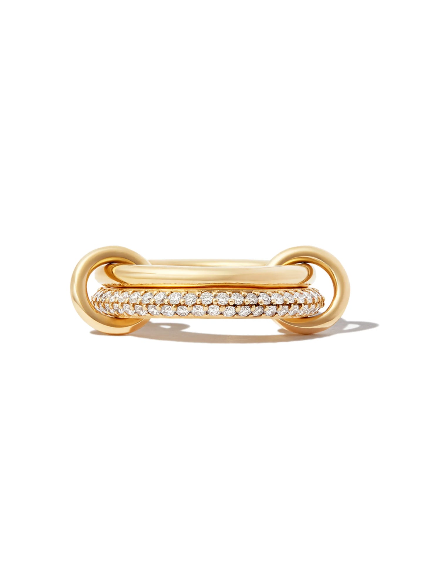 18kt yellow gold petite Virgo 2 link diamond ring