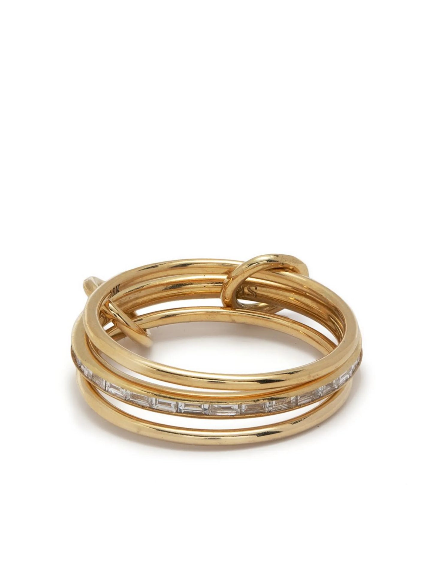 18kt yellow gold 3 link diamond ring