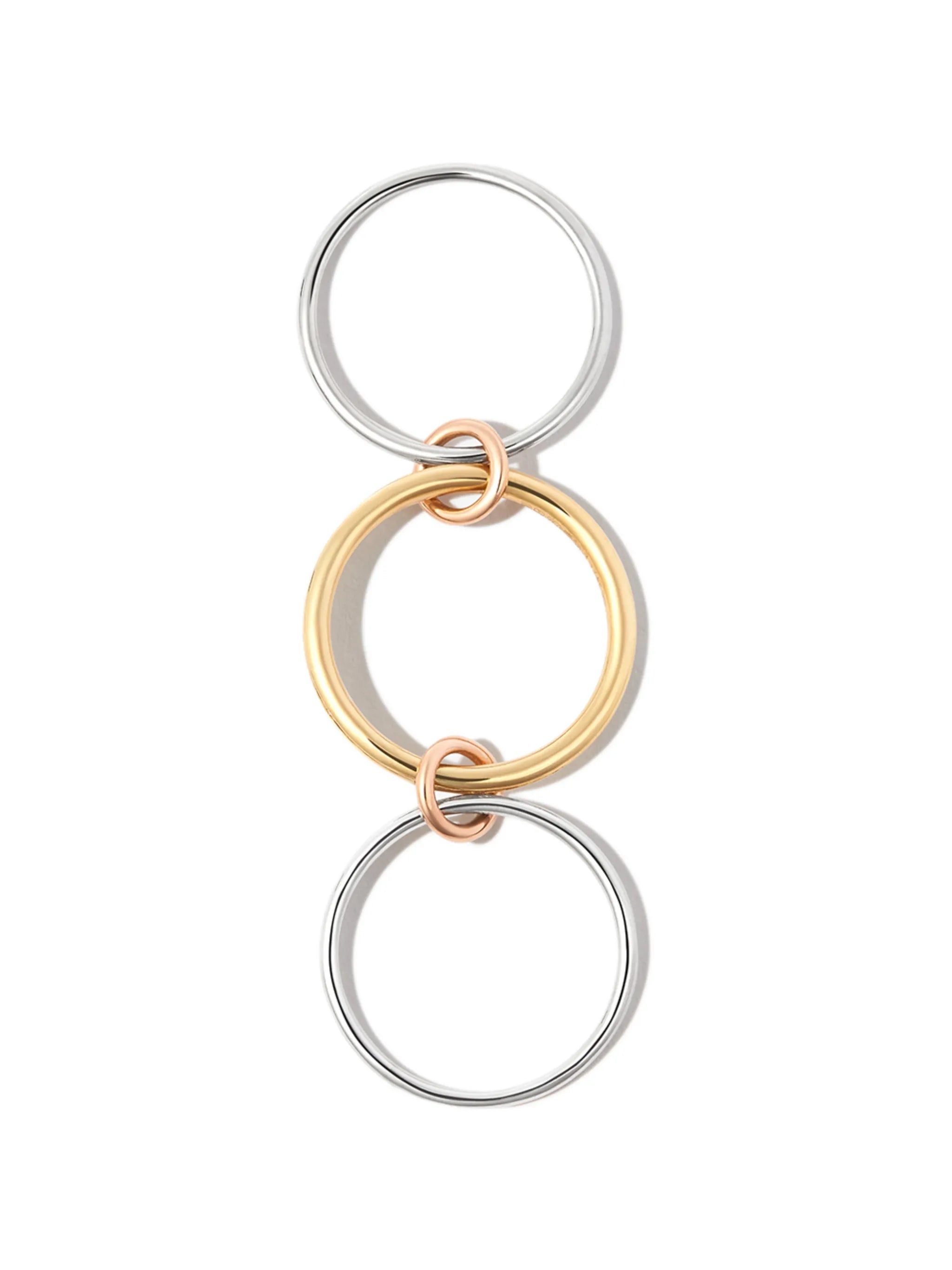 18kt yellow and rose gold and sterling silver Rhea ring