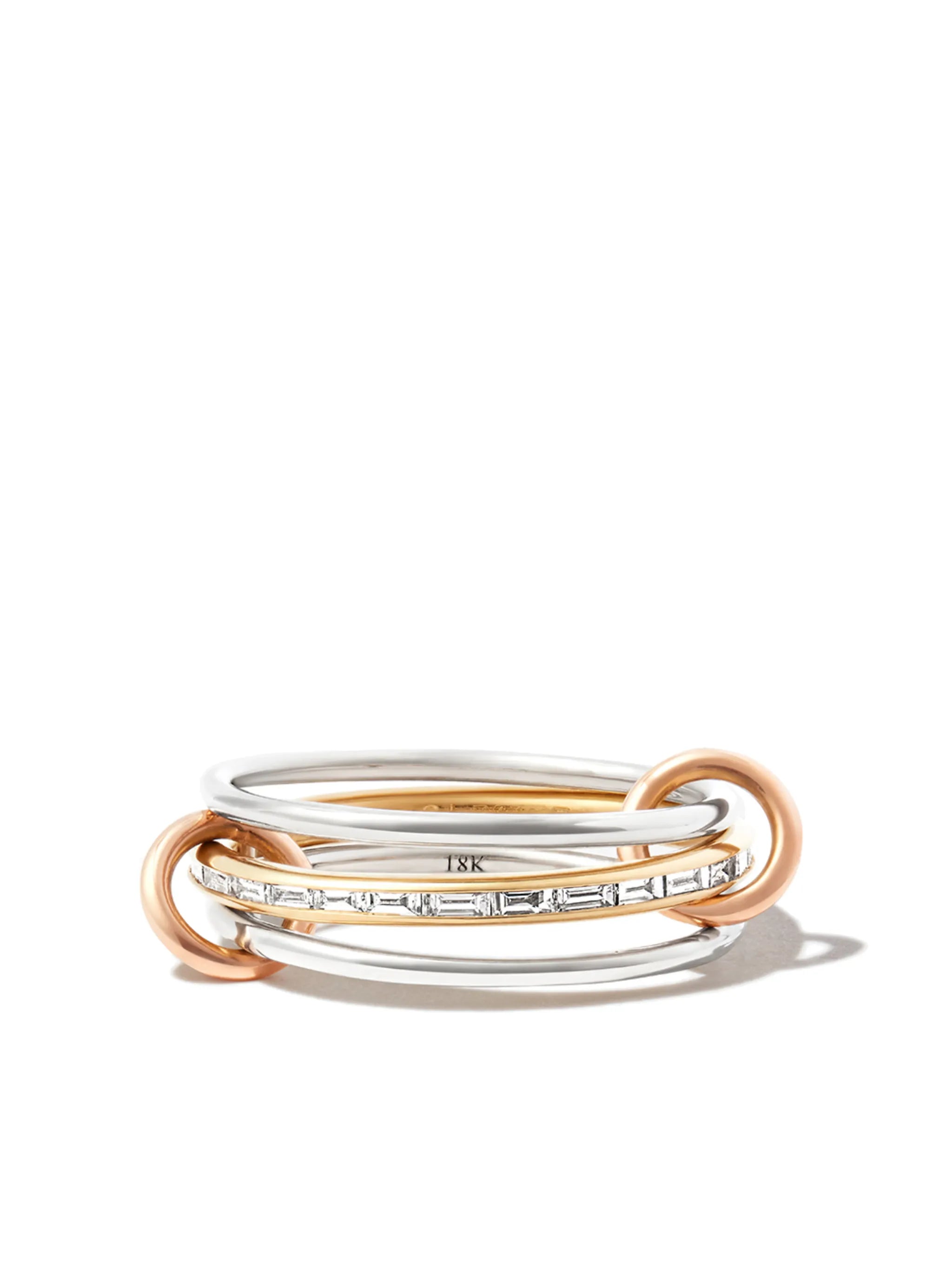 18kt yellow and rose gold and sterling silver Rhea ring